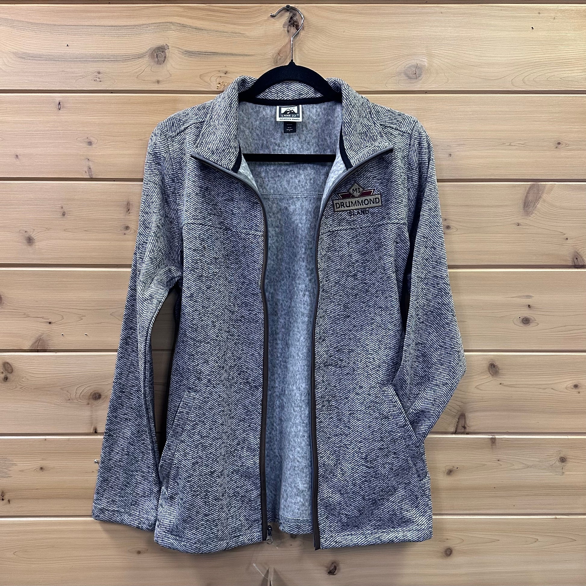 Herringbone Zip Jacket Grey/Brown or Grey/Green