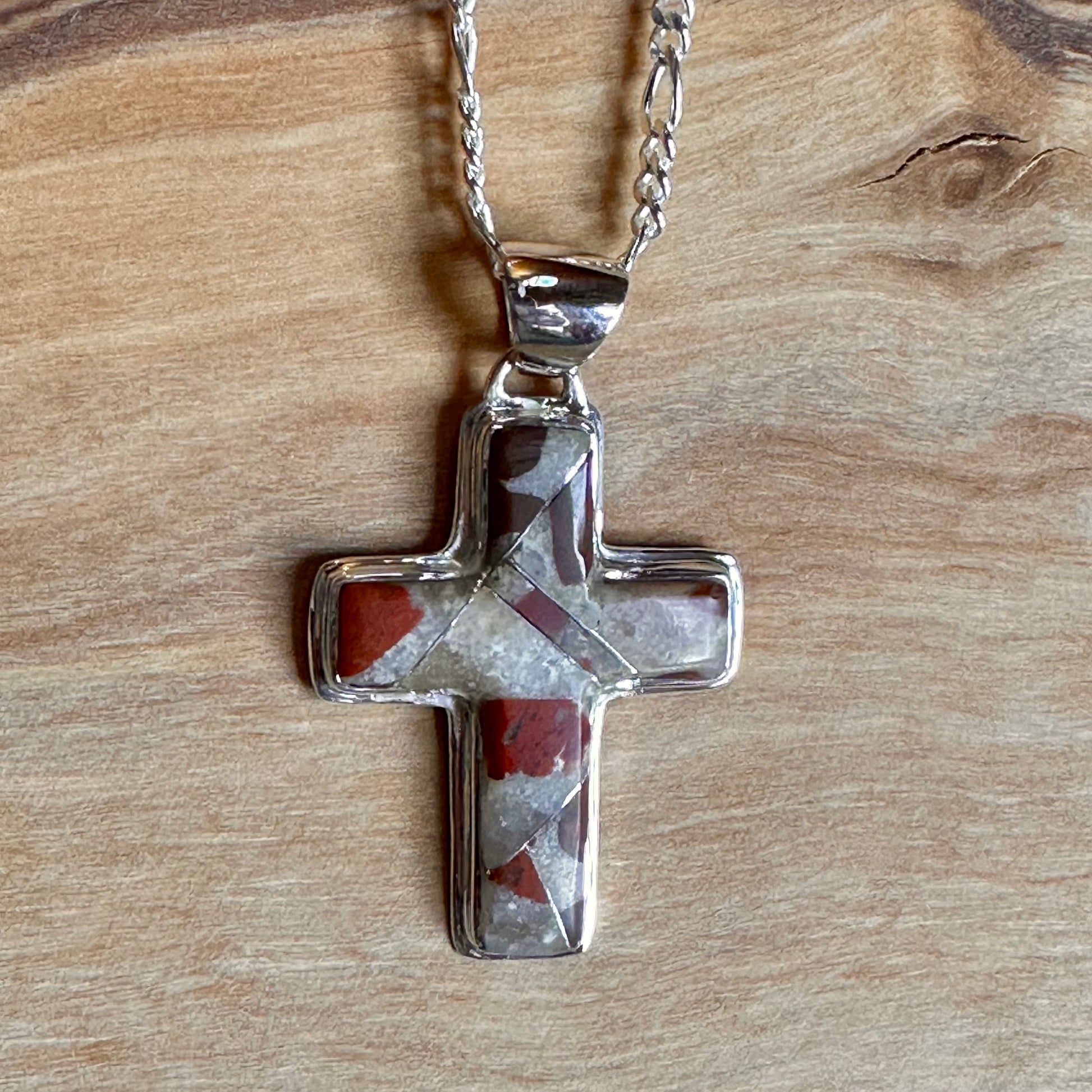 Puddingstone LG Cross Penadant