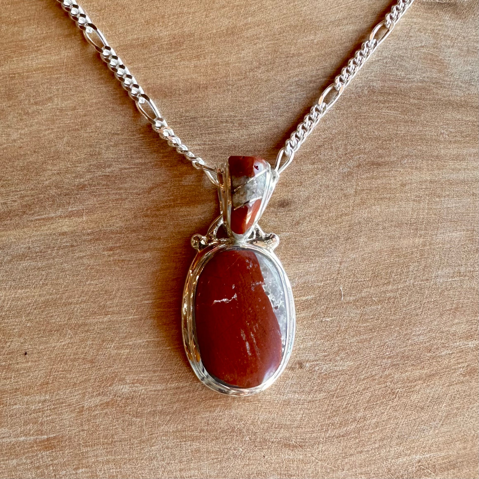 Puddingstone Solid Oval Pendant