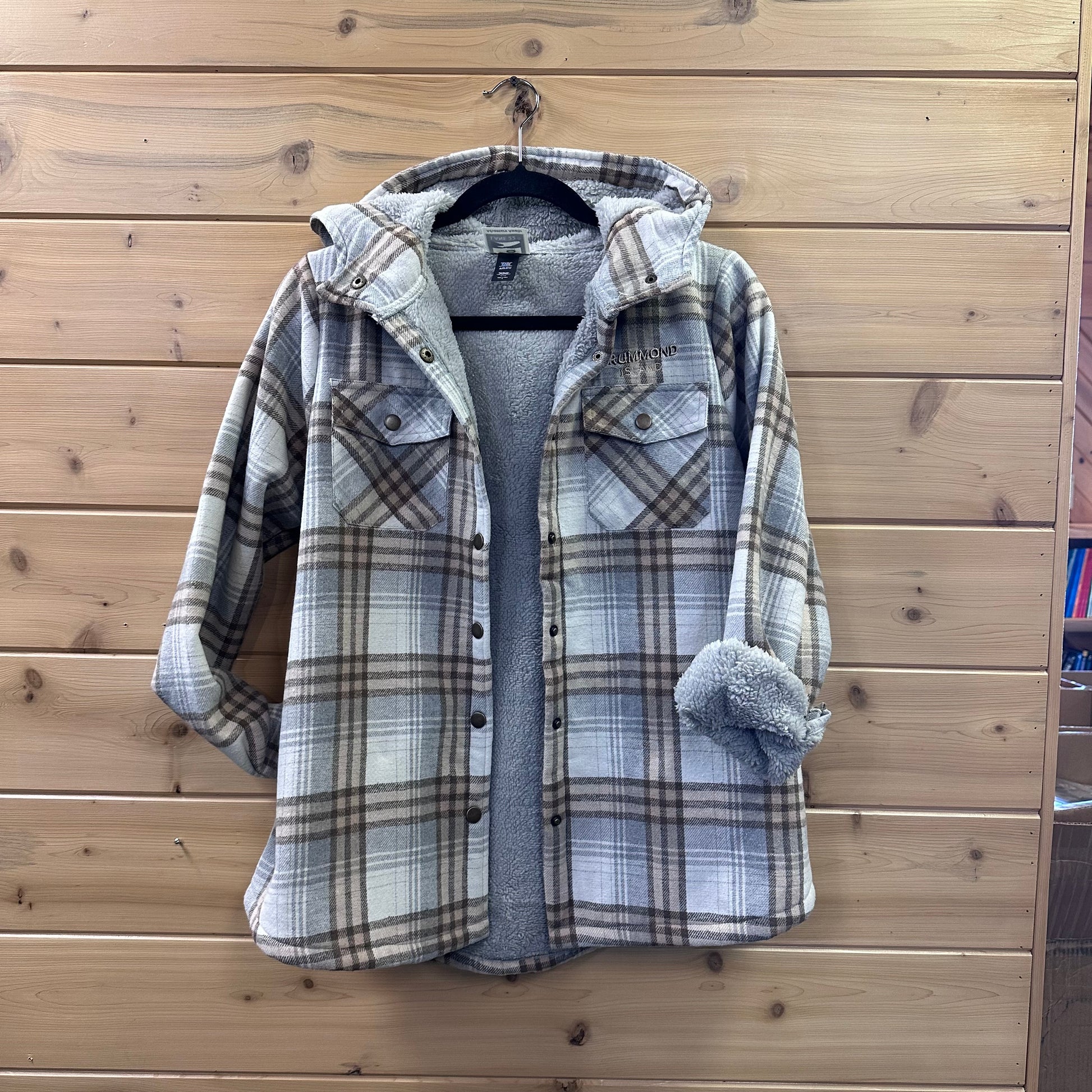 Ladies Sherpa/Flannel Shacket