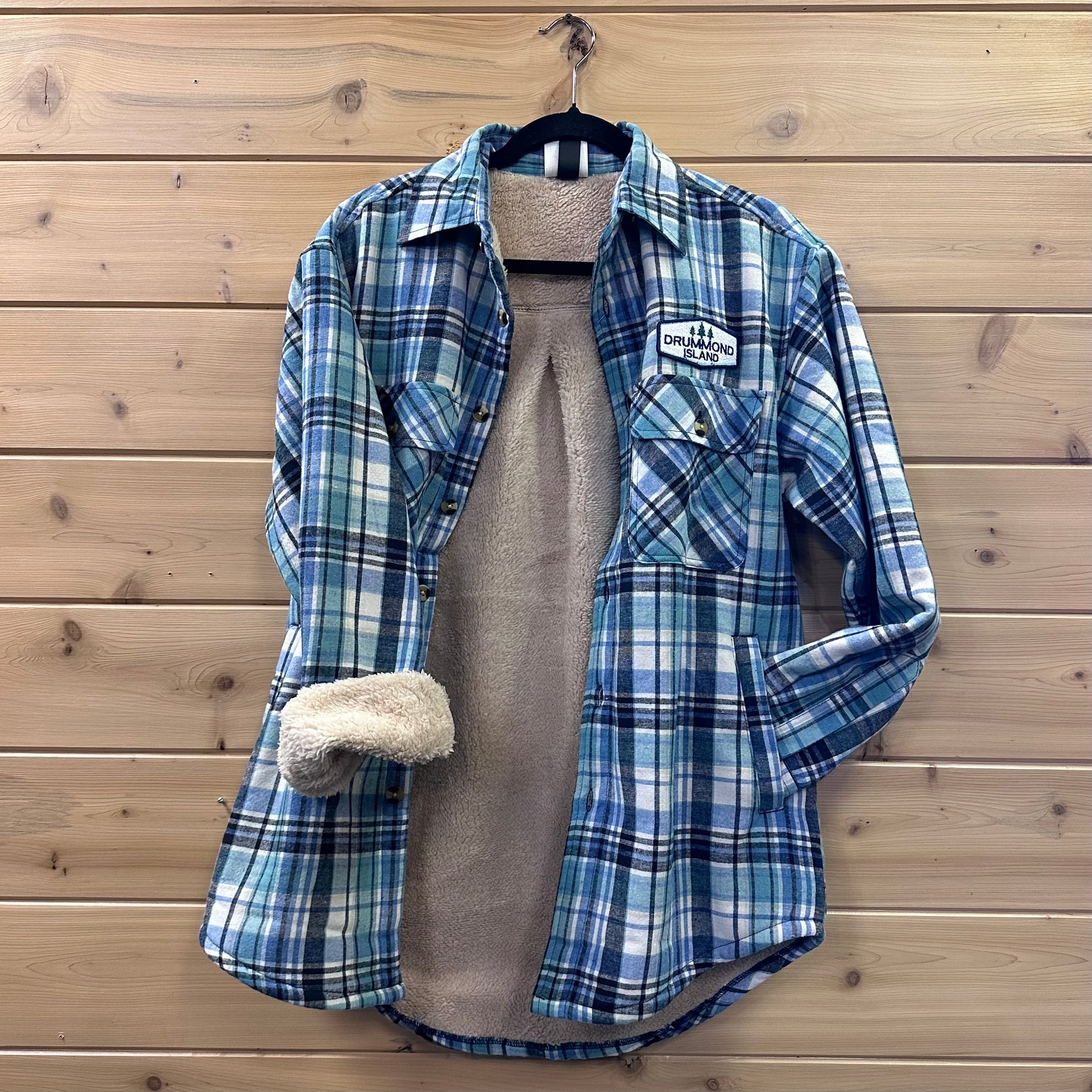 Men’s/Unisex Sherpa Lined Full Button Plaid