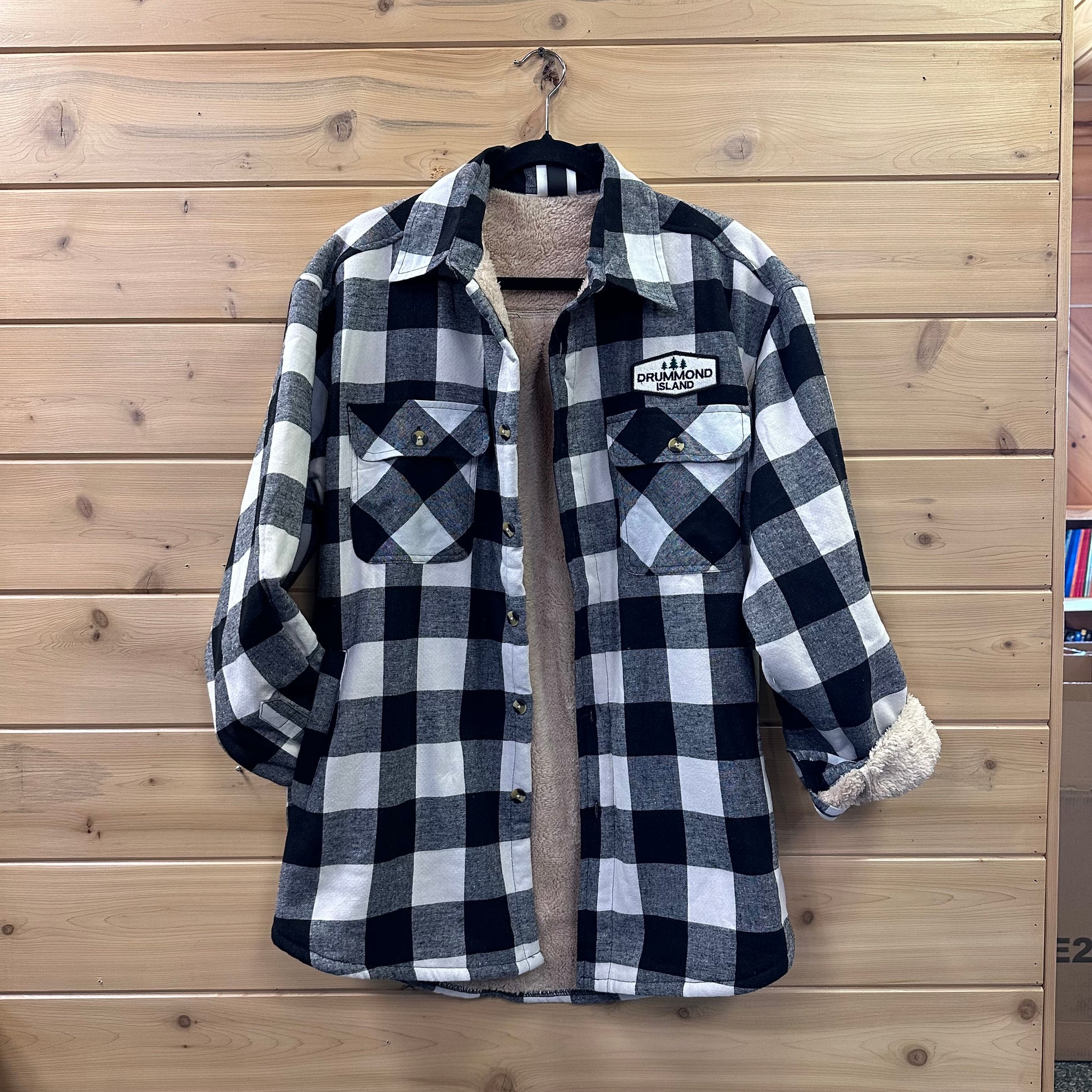 Men’s/Unisex Sherpa Lined Full Button Plaid