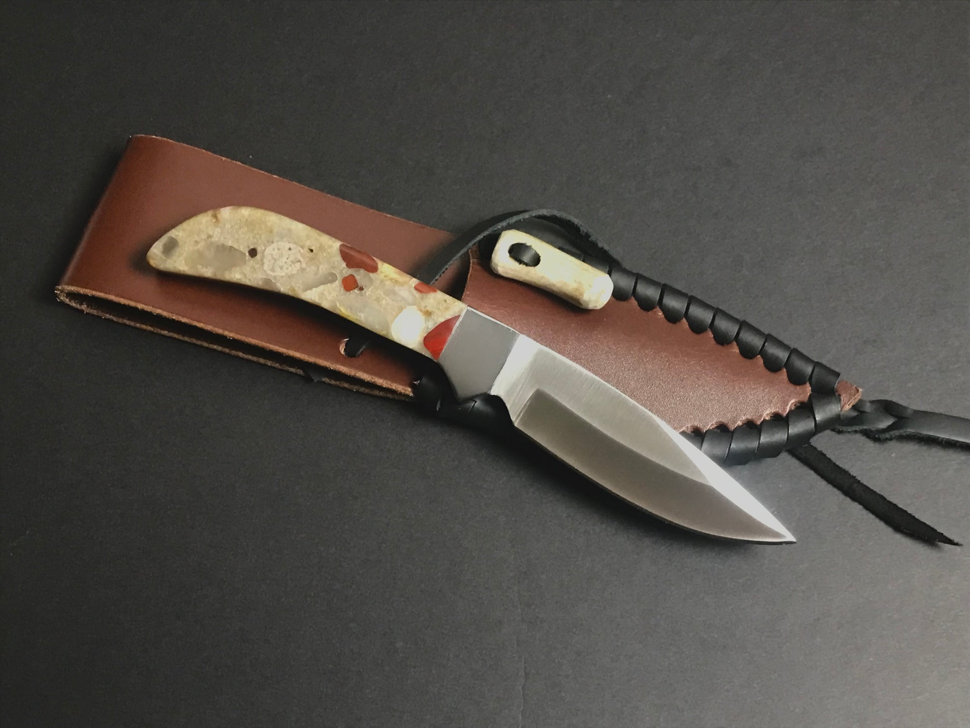 Satin Yellow Horse Knife