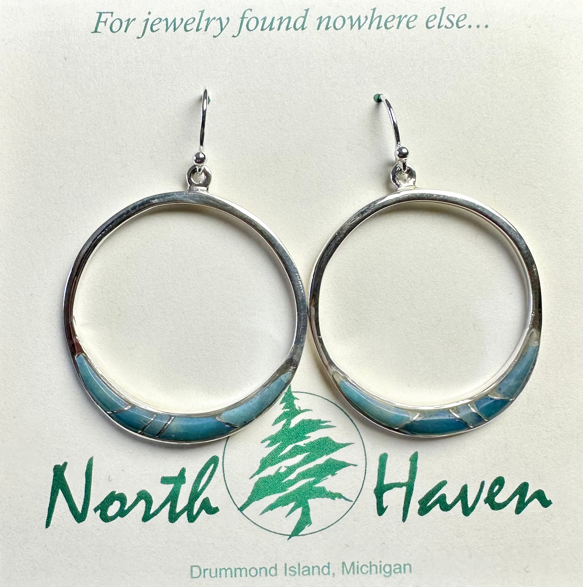 Hoop Inlay Leland Blue Earrings