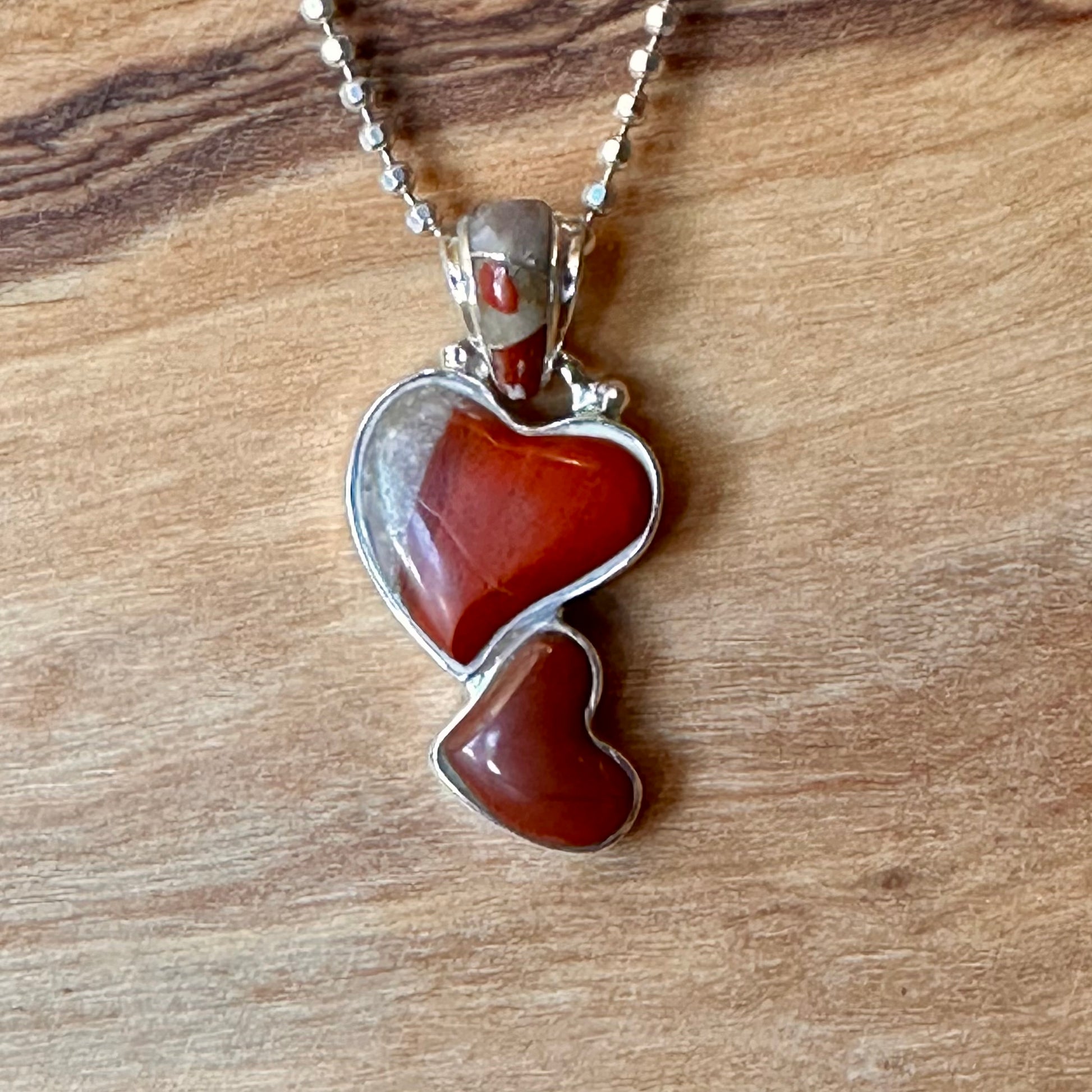 Puddingstone Hearts Together Pendant