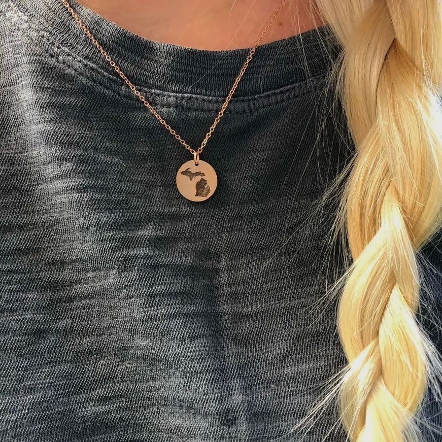 Michigan Sand Cutout Necklace