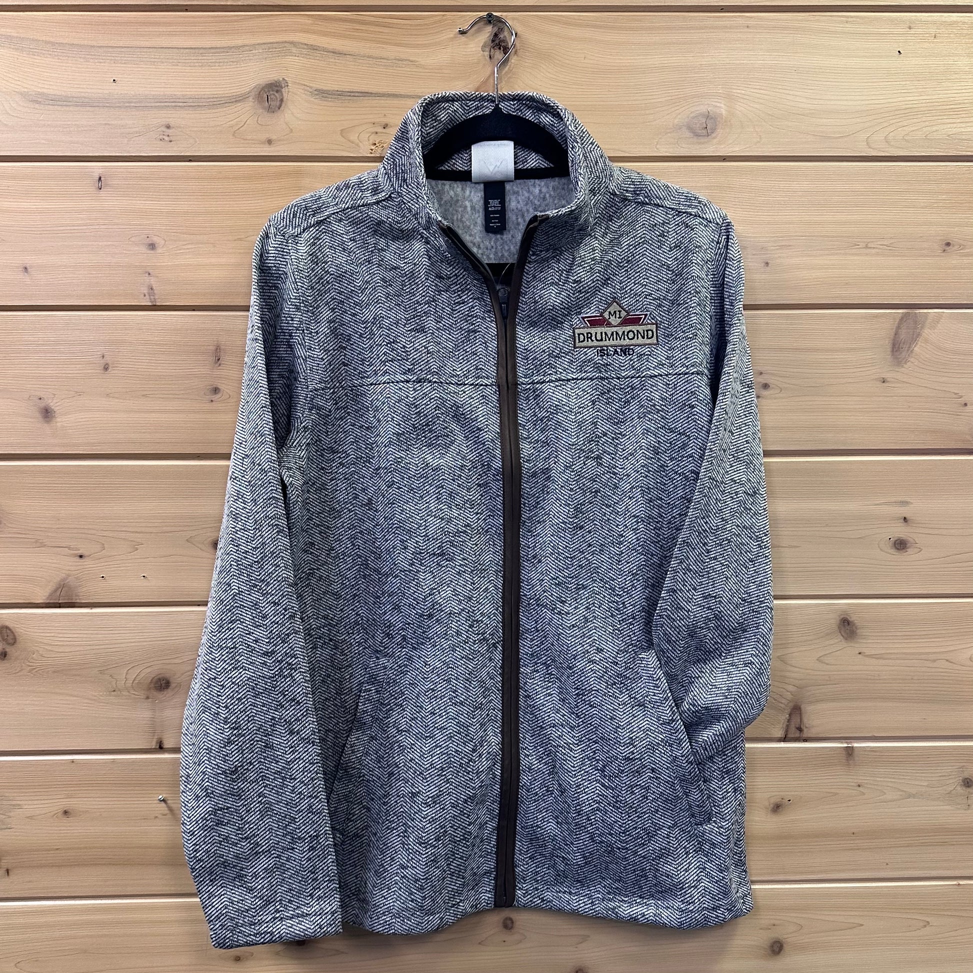 Herringbone Zip Jacket Grey/Brown or Grey/Green