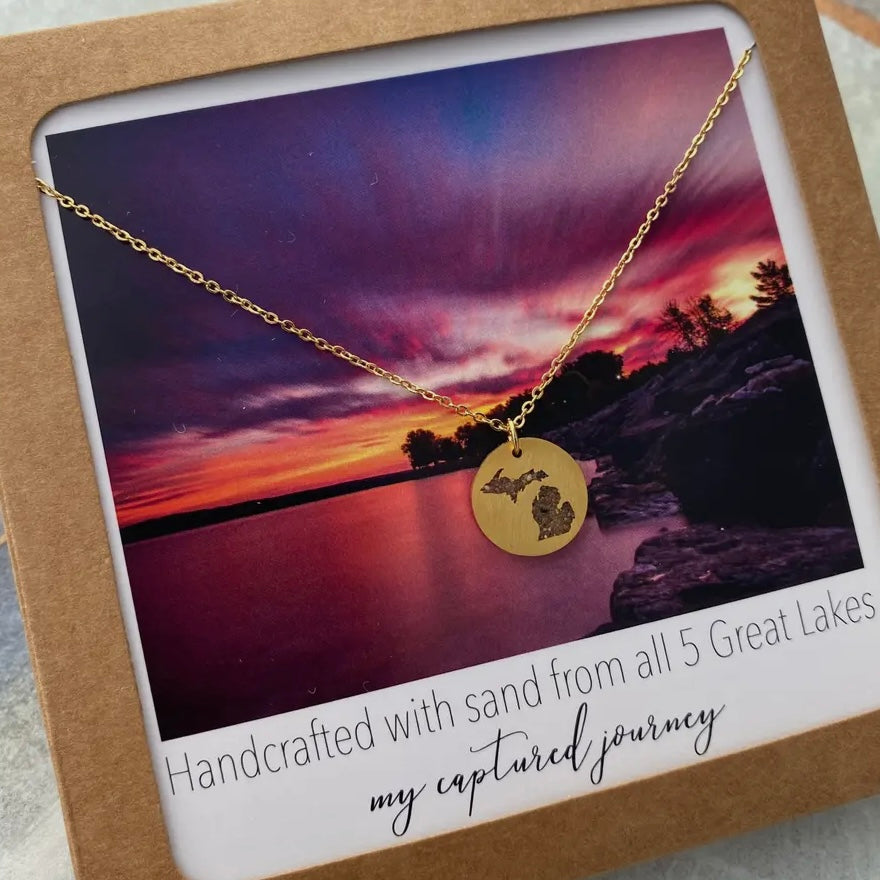Michigan Sand Cutout Necklace