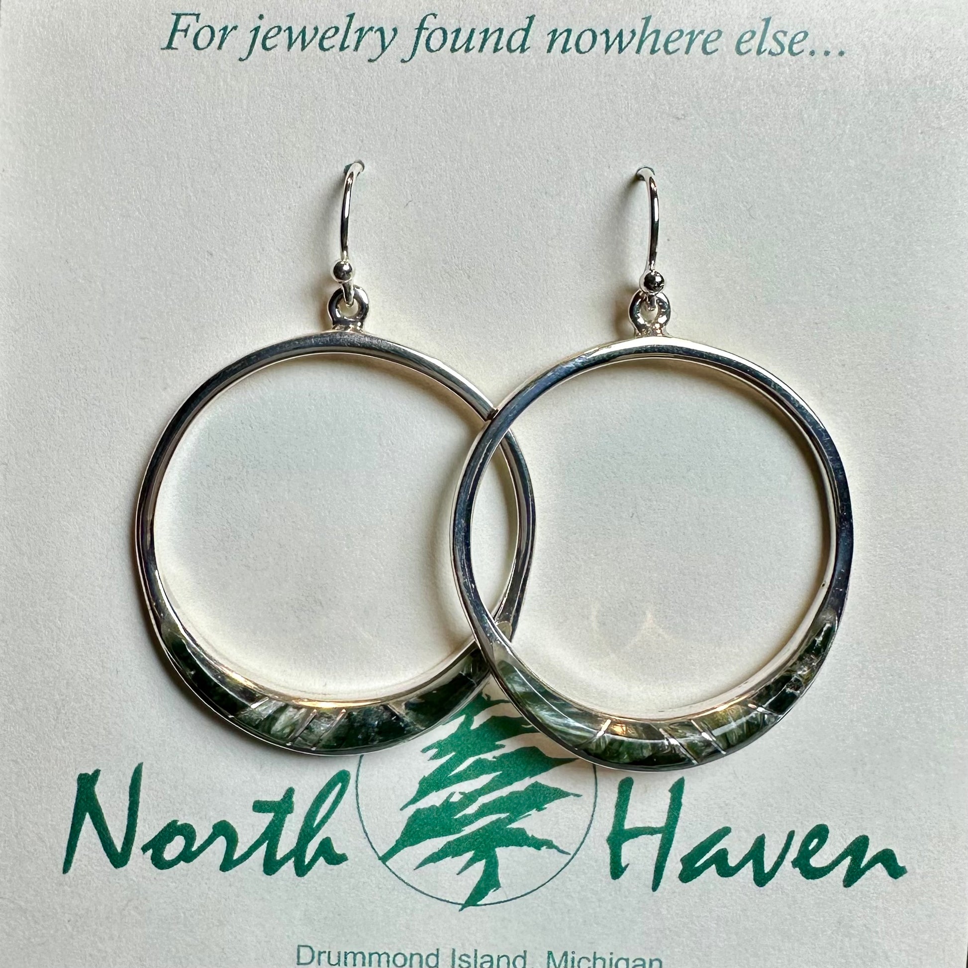 Seraphinite Hoop Inlay Earrings