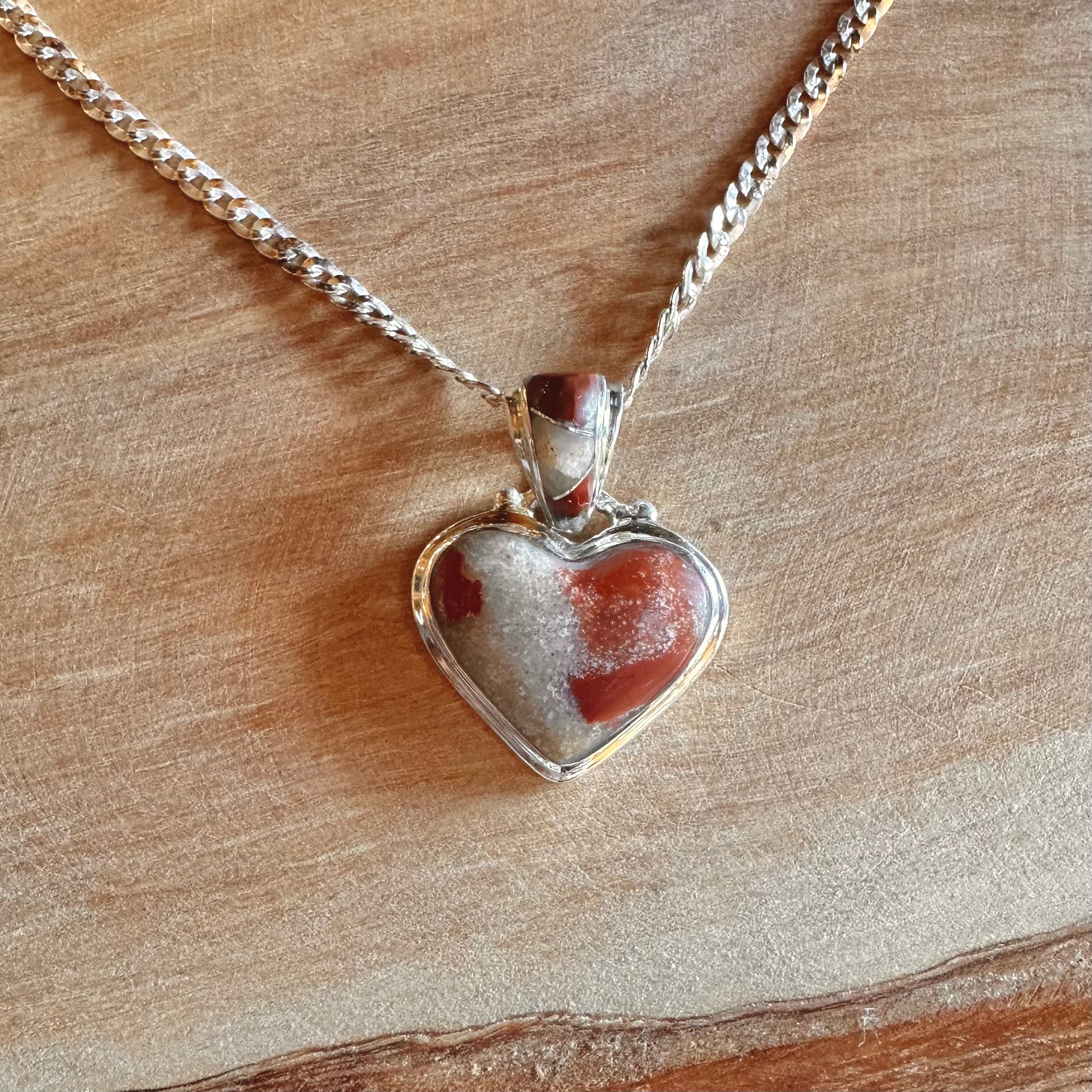 Puddingstone Solid Heart Pendant