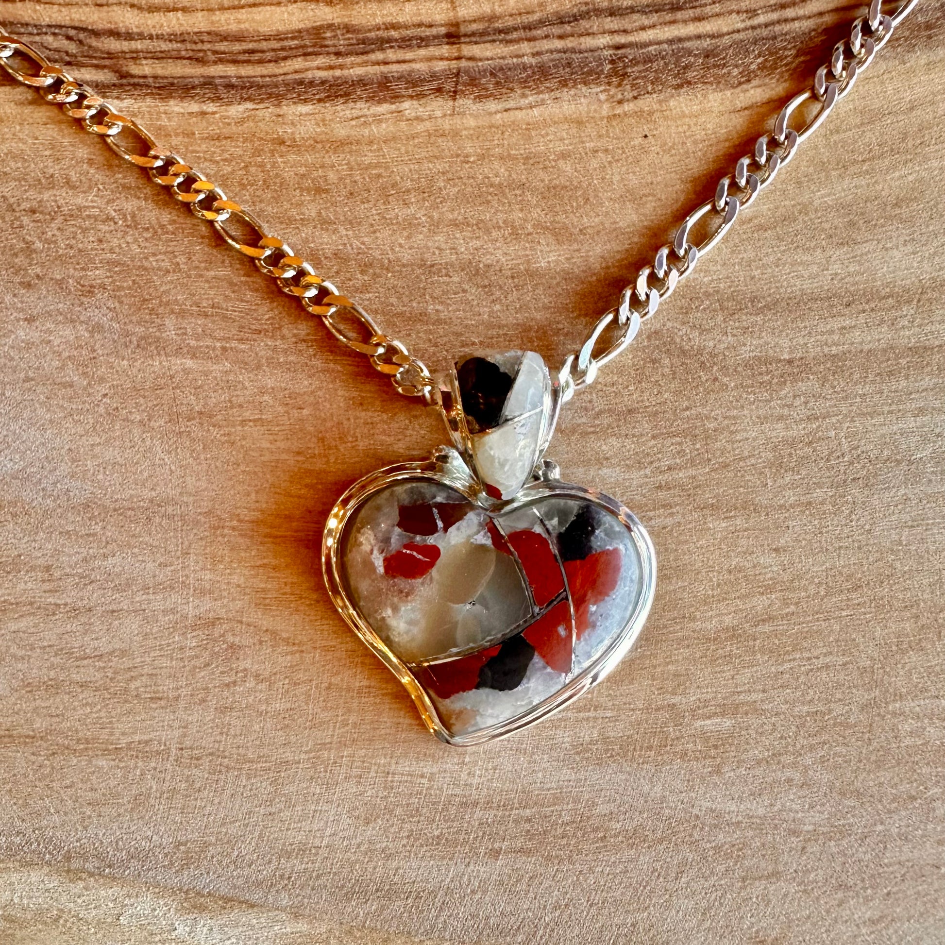Puddingstone Inlay Solid Heart