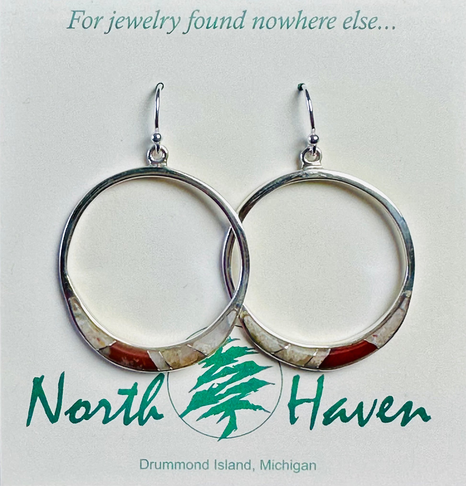 Hoop Inlay Puddingstone Earrings