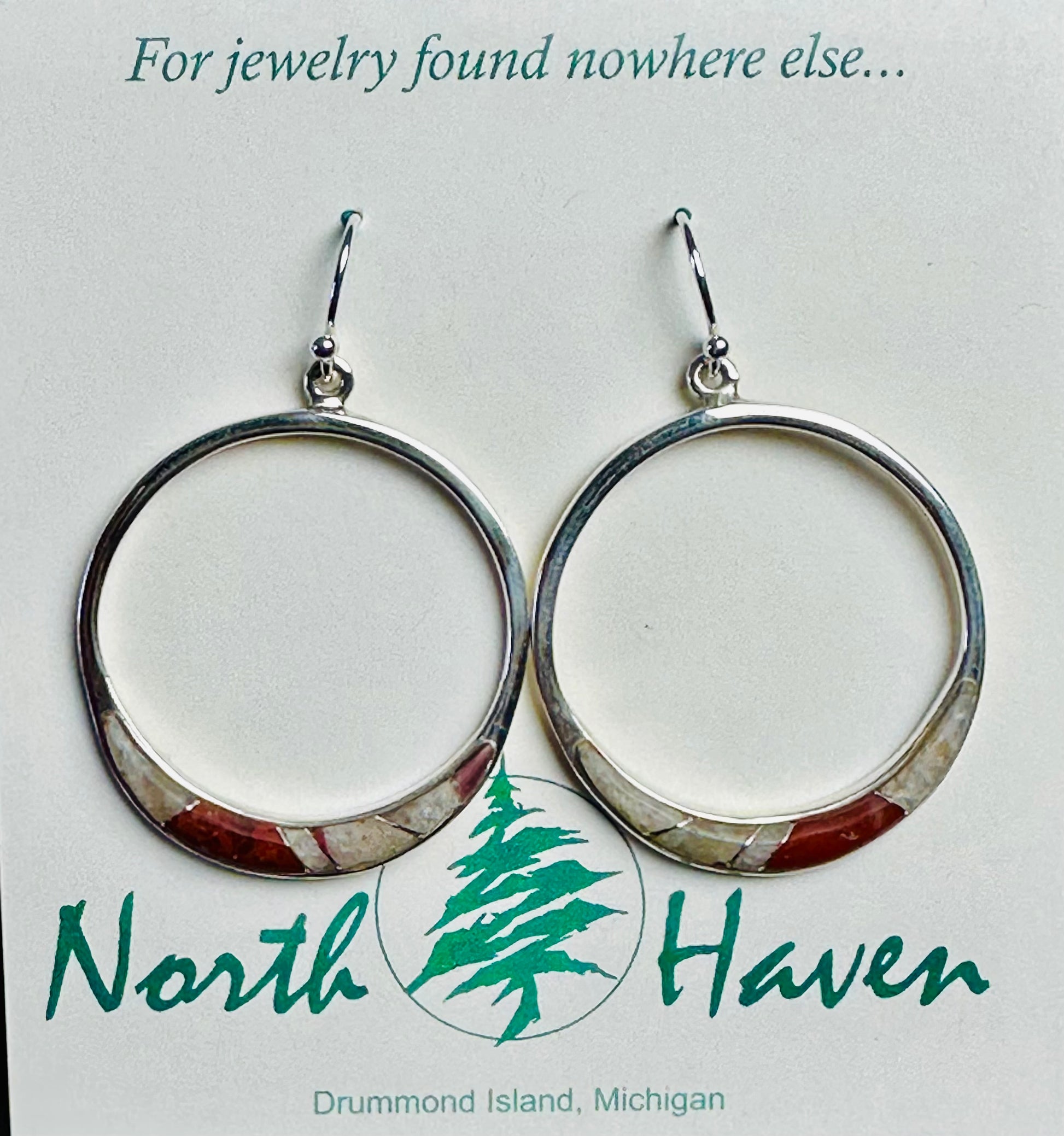 Hoop Inlay Puddingstone Earrings