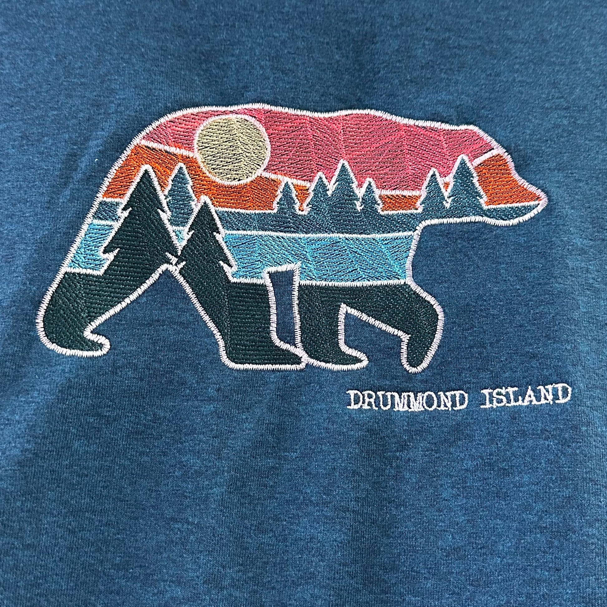 Midnight Embroidered Bear Tee