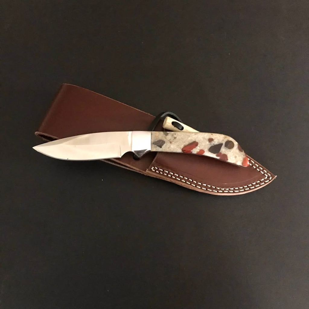 Satin Yellow Horse Knife