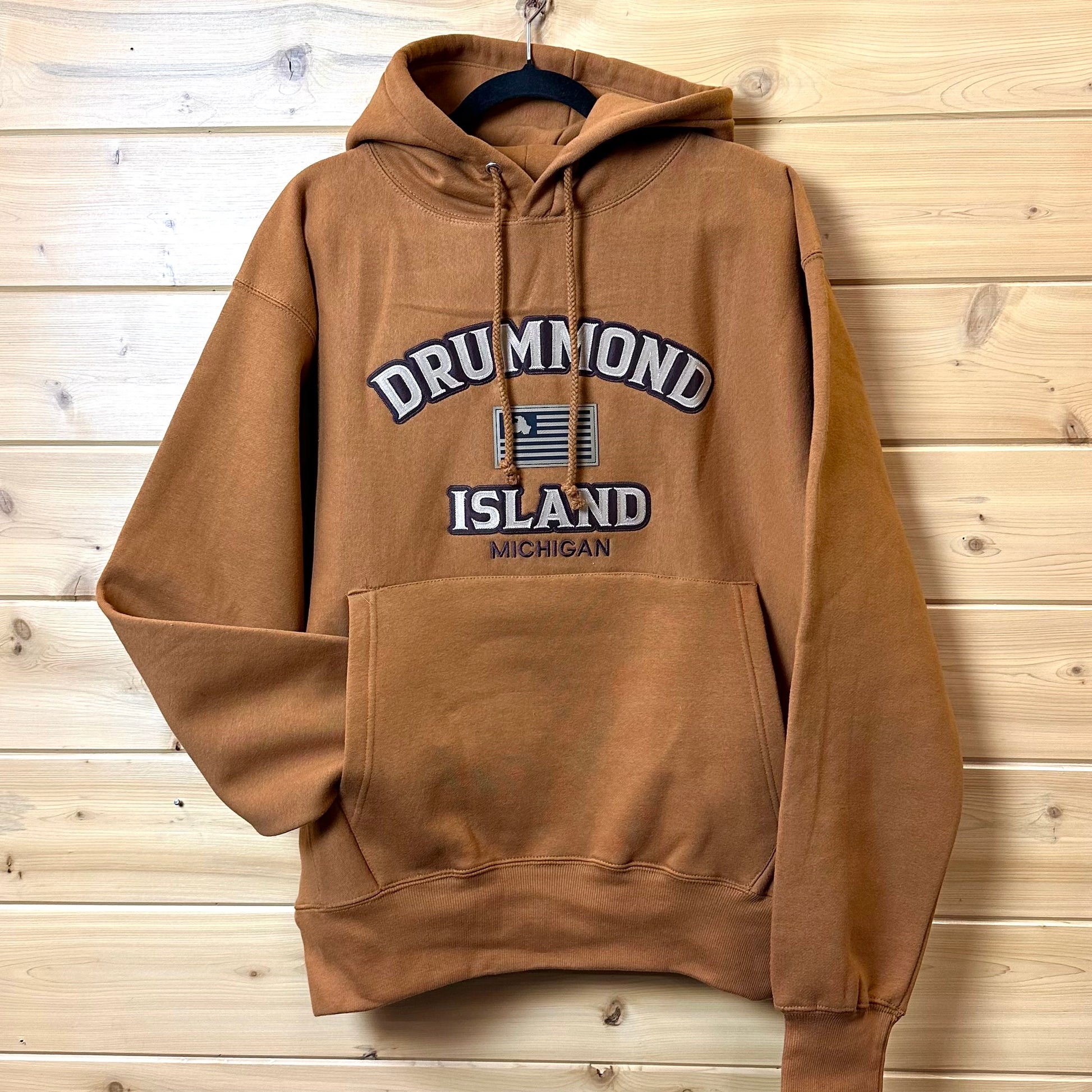 Rust Hoodie Leather Patch Flag