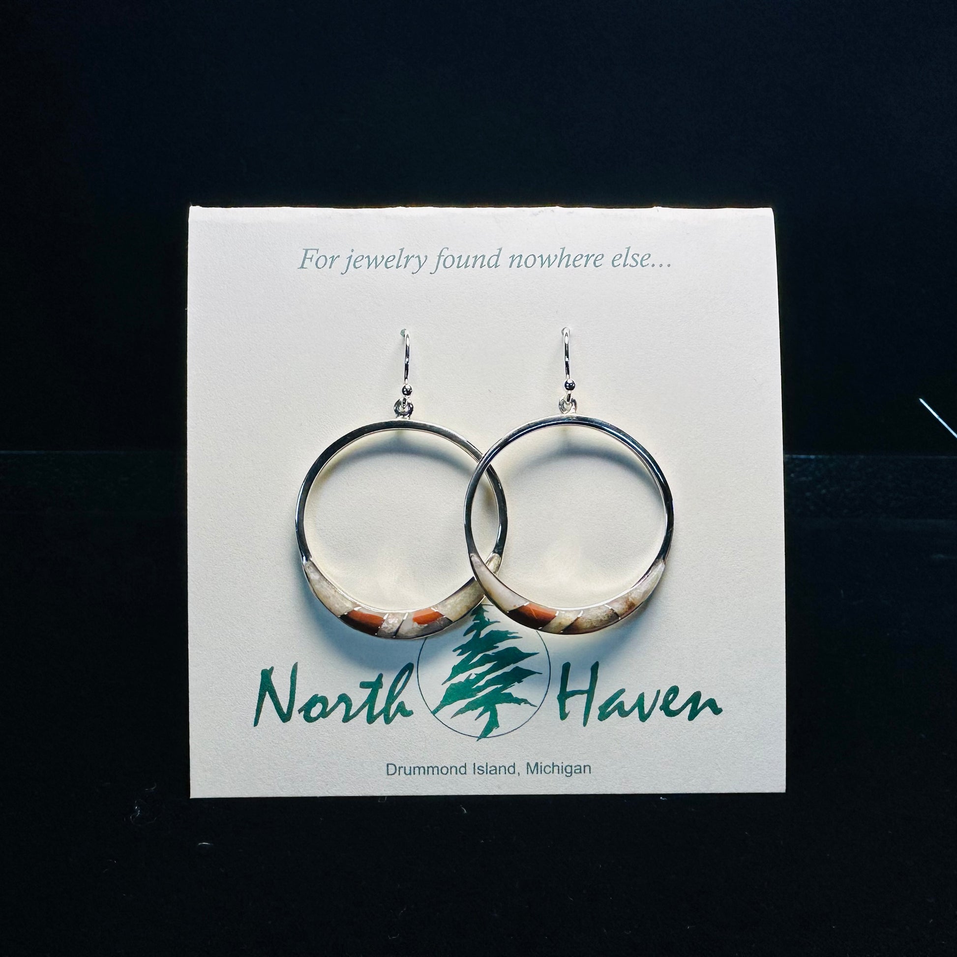 Hoop Inlay Puddingstone Earrings