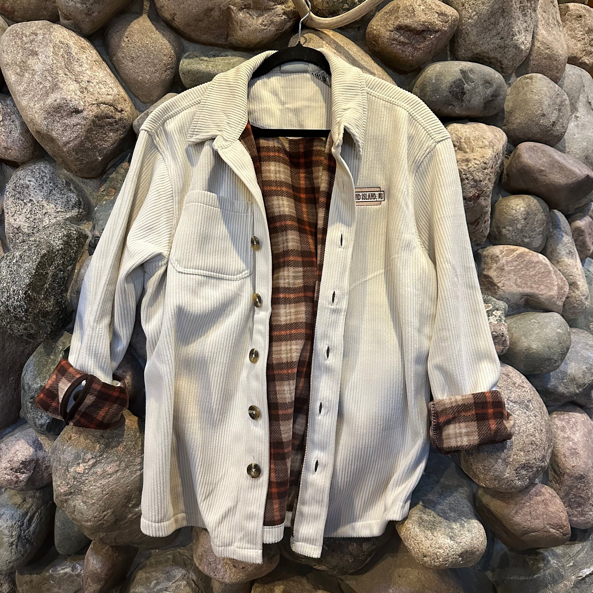 MEN’S BUTTON DOWN CORDED FLEECE LINED SHIRT