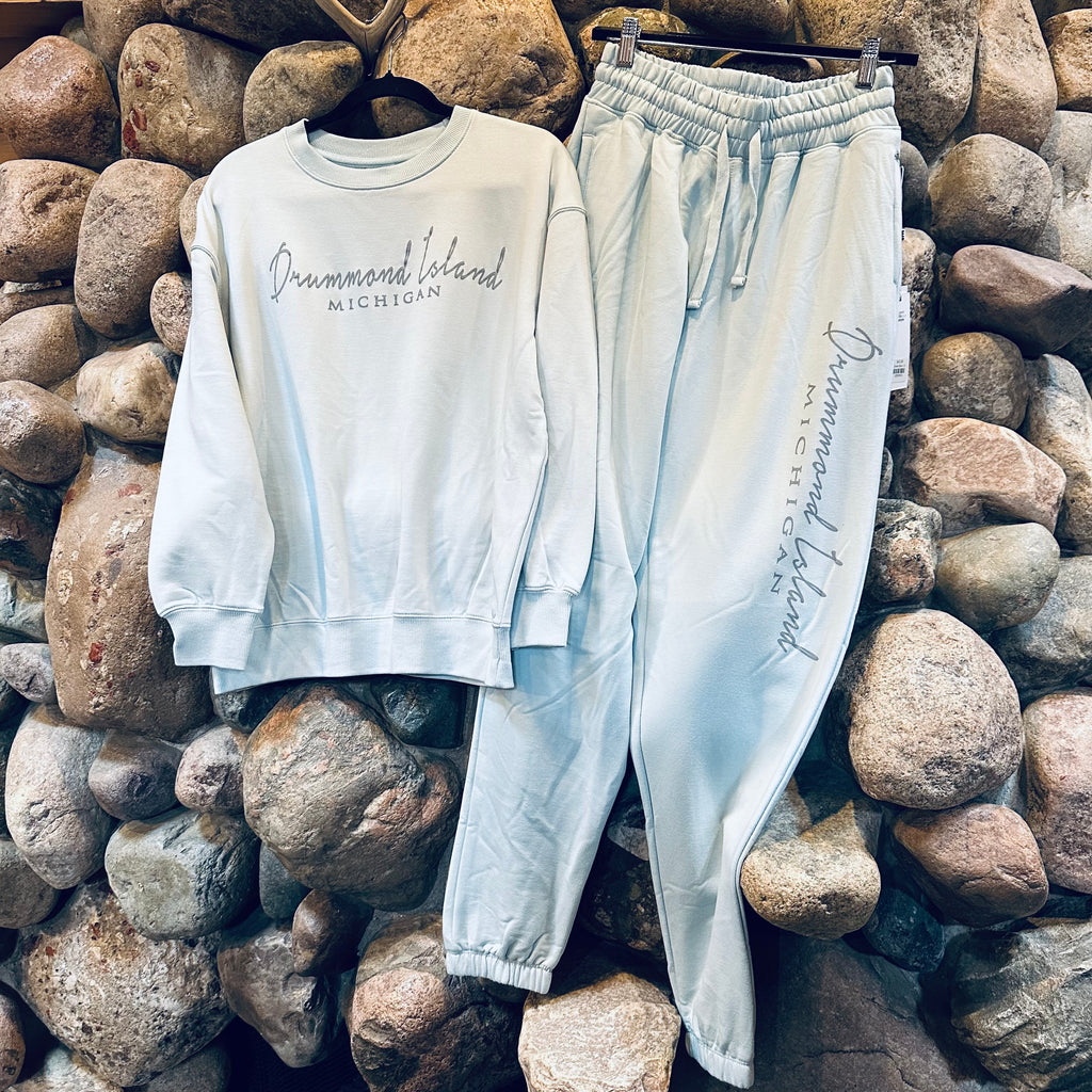 Modal Raised Fleece Crewneck/SHEER BLUE