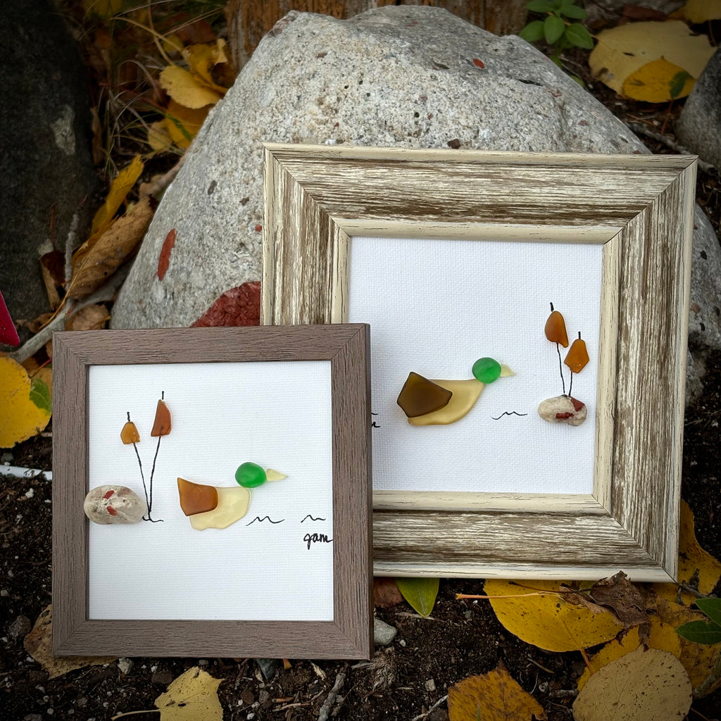 BEACH GLASS DUCK ART
