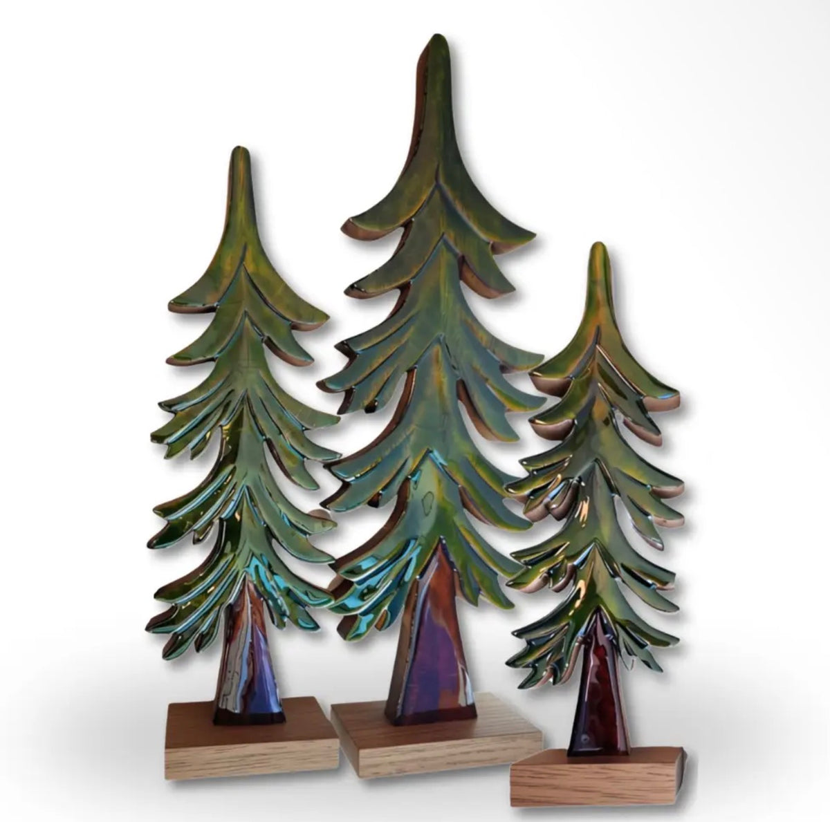 TALL WOOD TREES SET OF 3