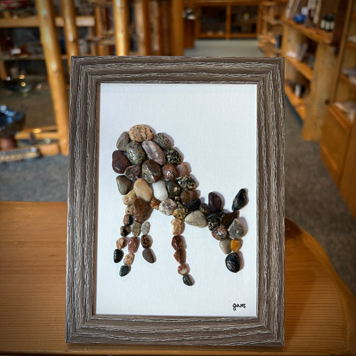 BEACH STONE DEER WALL ART