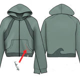 CROP-TOP FULL ZIP SCUBA HOODIE