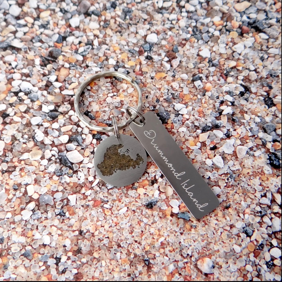 DI Coordinates Bar/Cutout Keychain