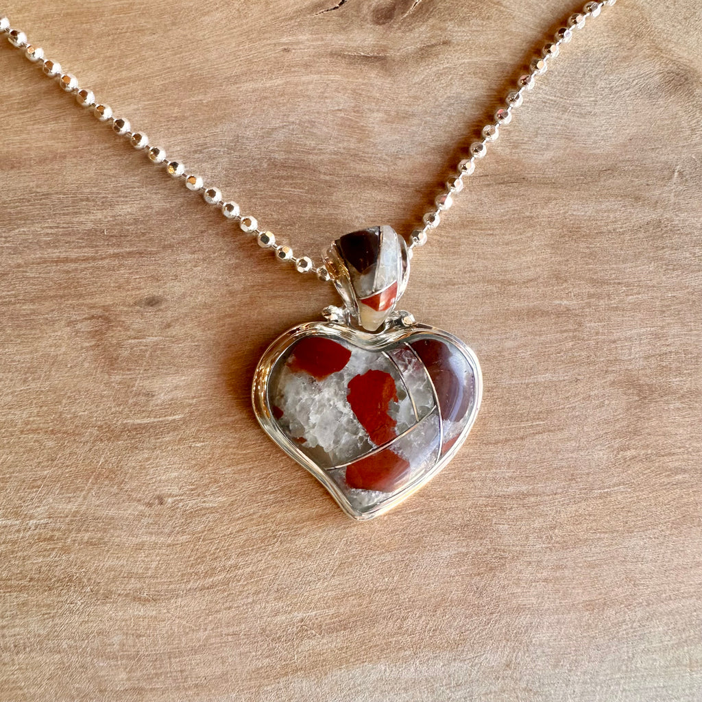 Puddingstone Inlay Solid Heart