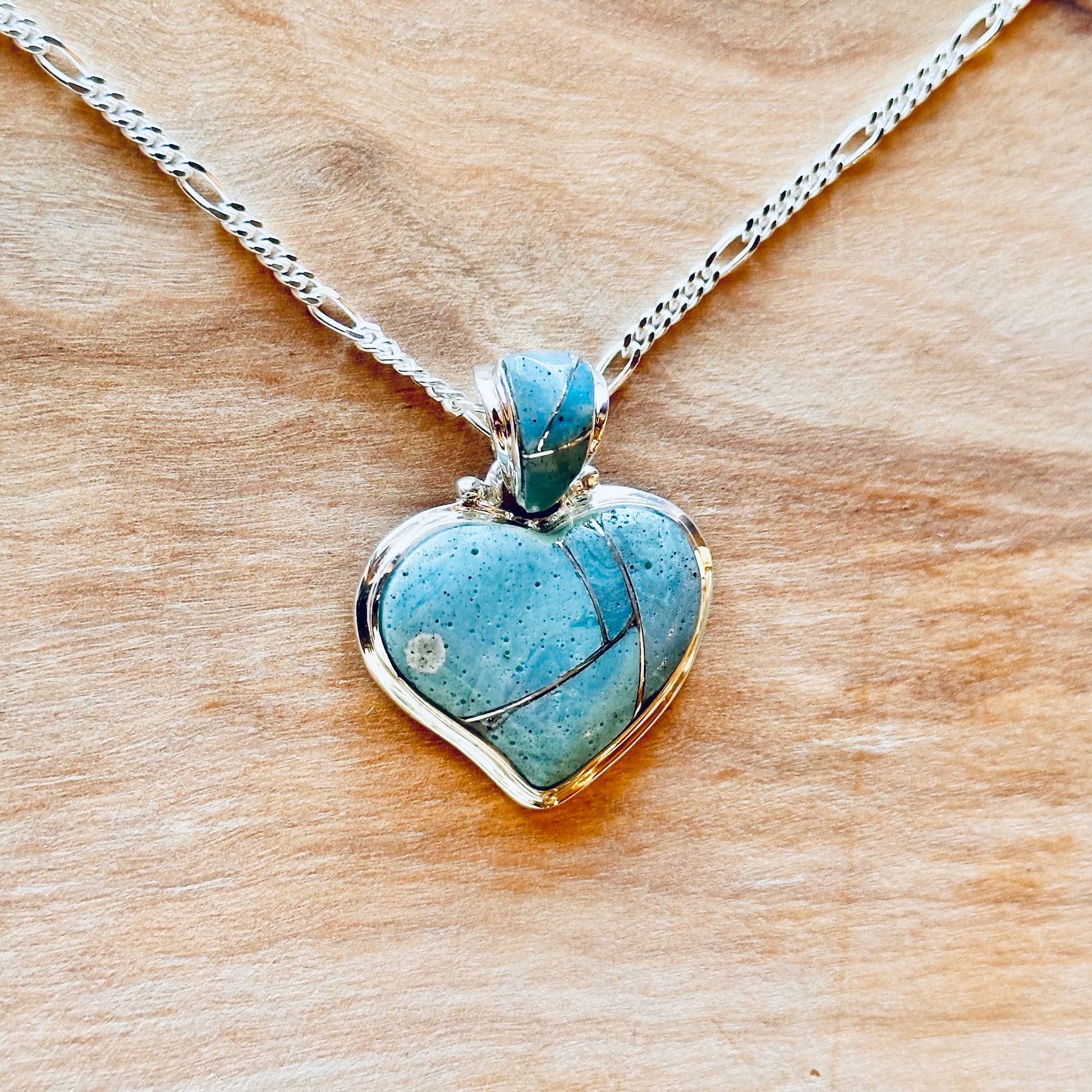 Leland Blue Inlay Solid Heart