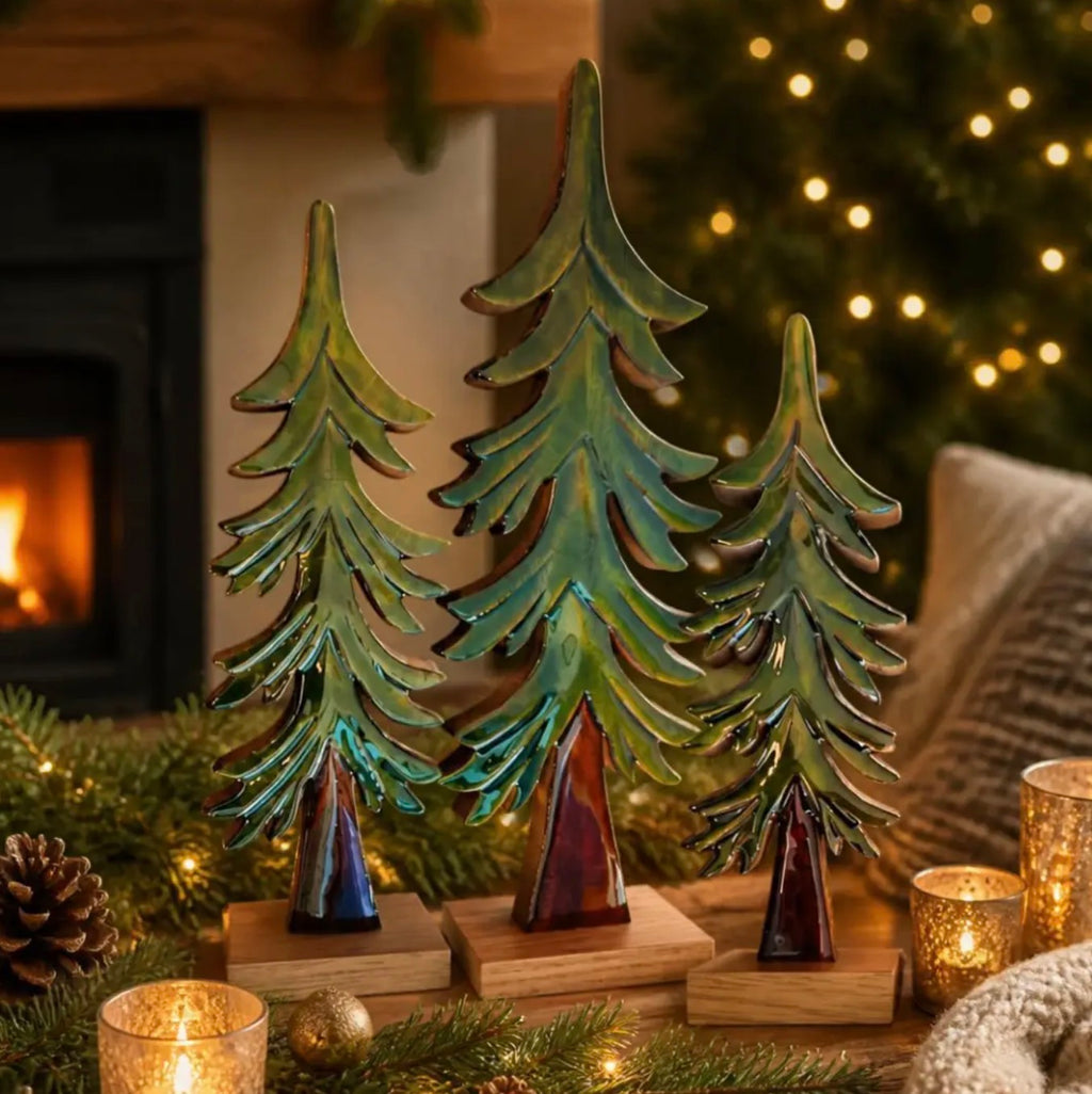 TALL WOOD TREES SET OF 3