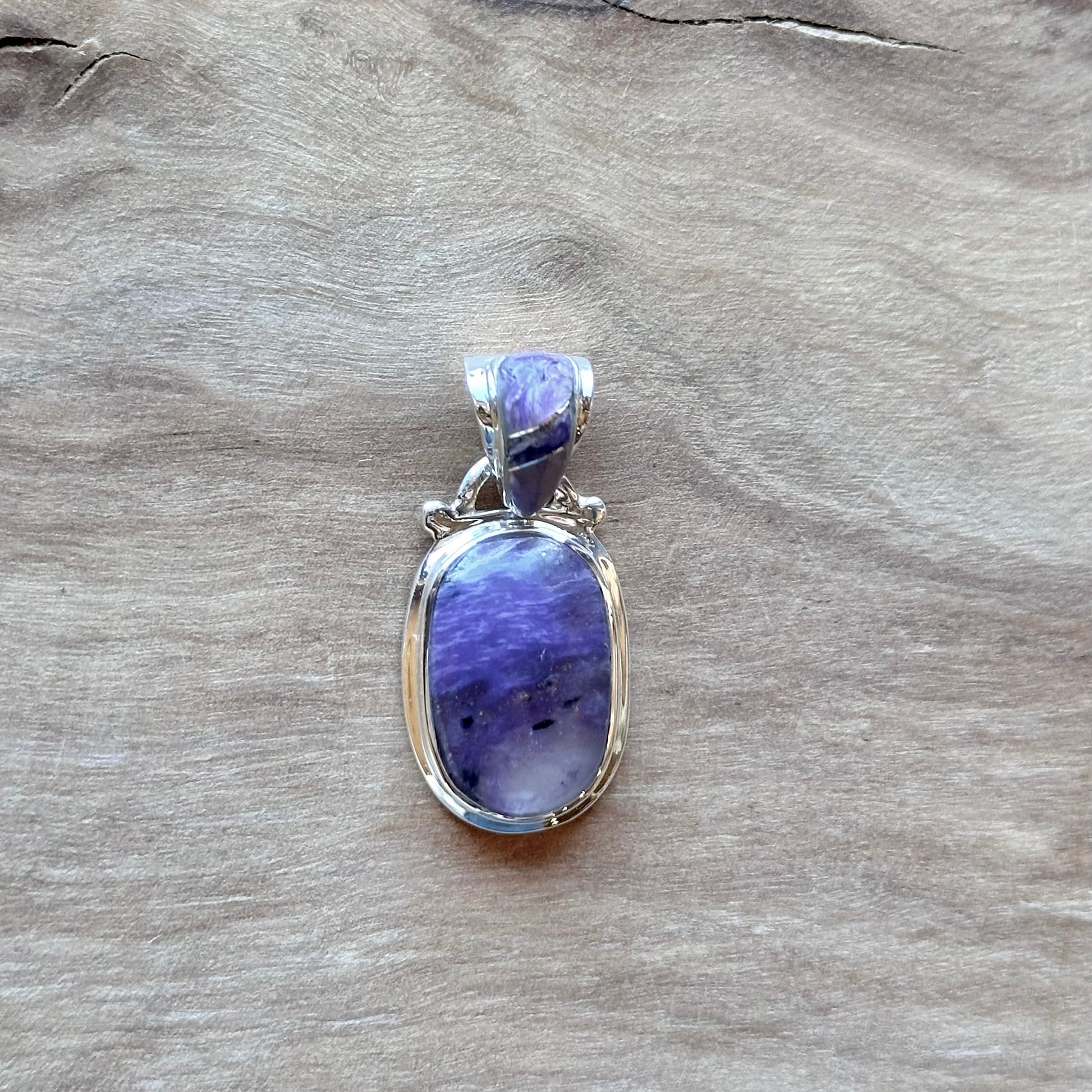 Charoite Solid Oval Pendant