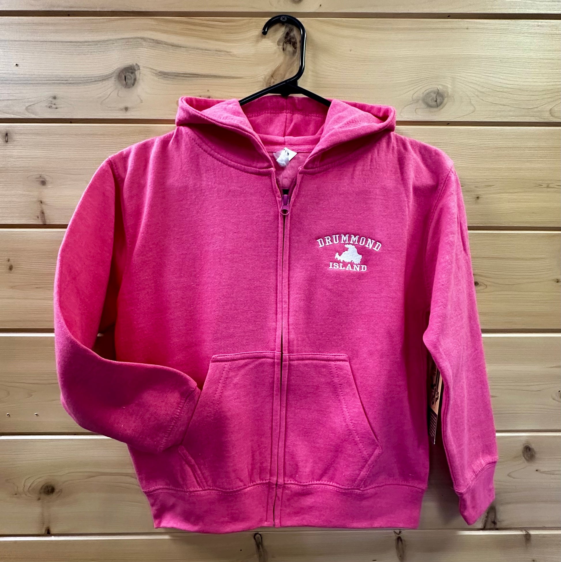 YOUTH FULL ZIP HOODIE PINK/GRAY DI