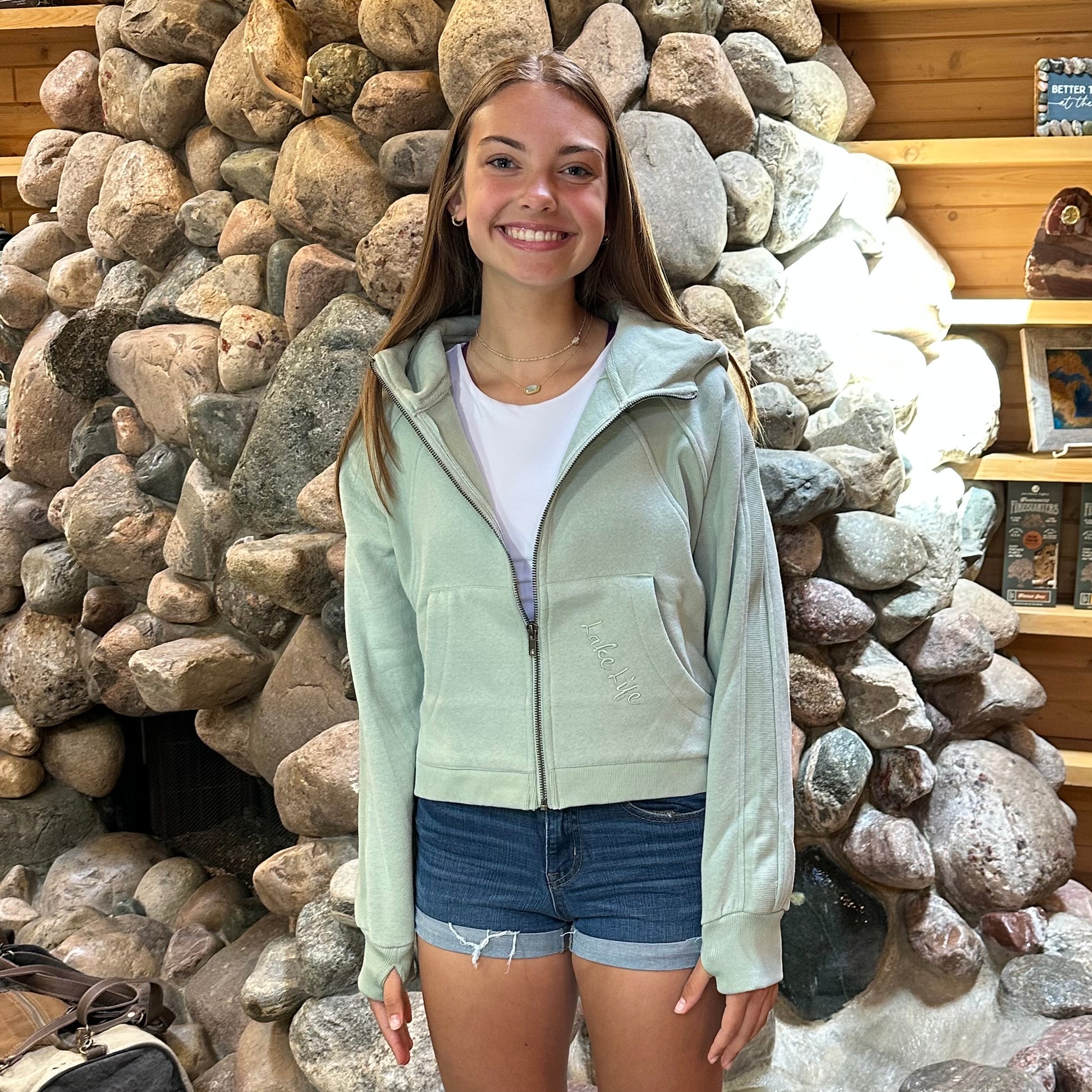 CROP-TOP FULL ZIP SCUBA HOODIE