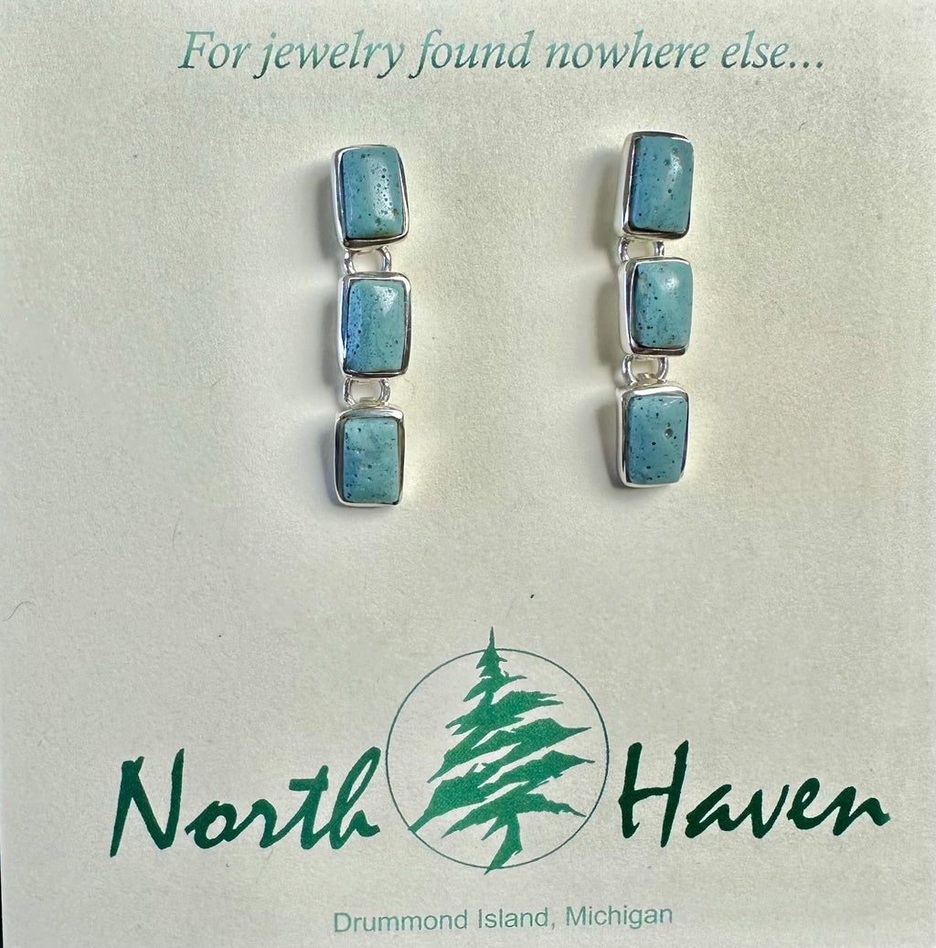 Three Piece Leland Blue Stud Earrings