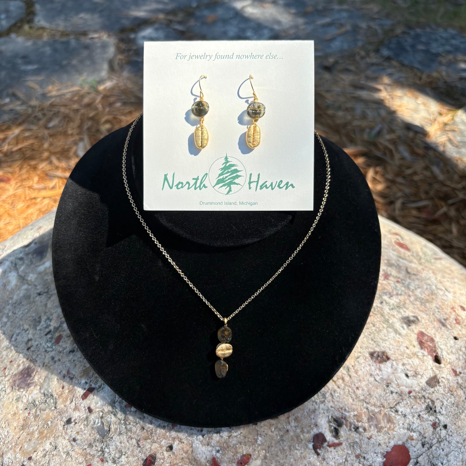 ROASTED COFFEE BEAN WIRE EARRINGS