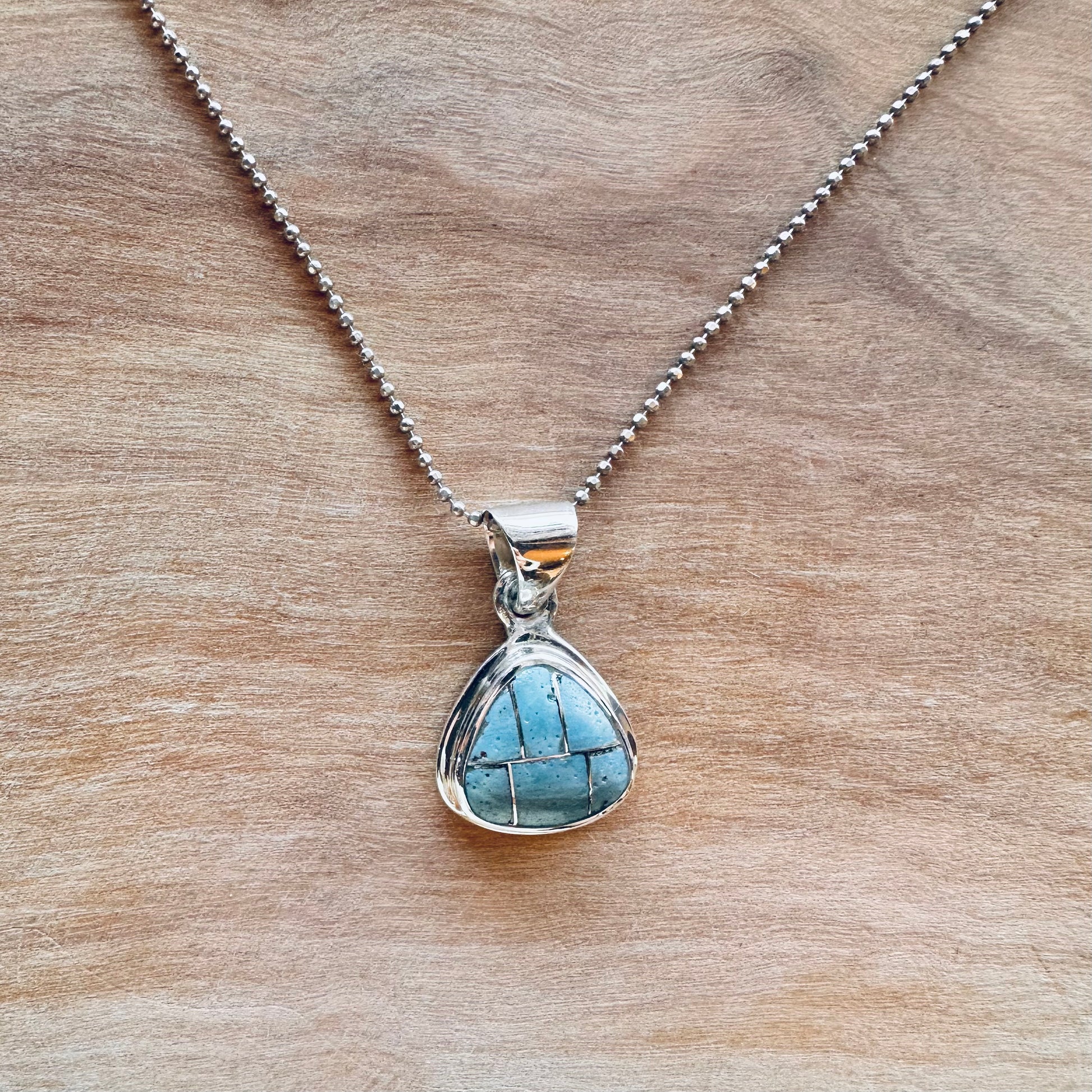 Leland Blue Triangular Inlay Pendant