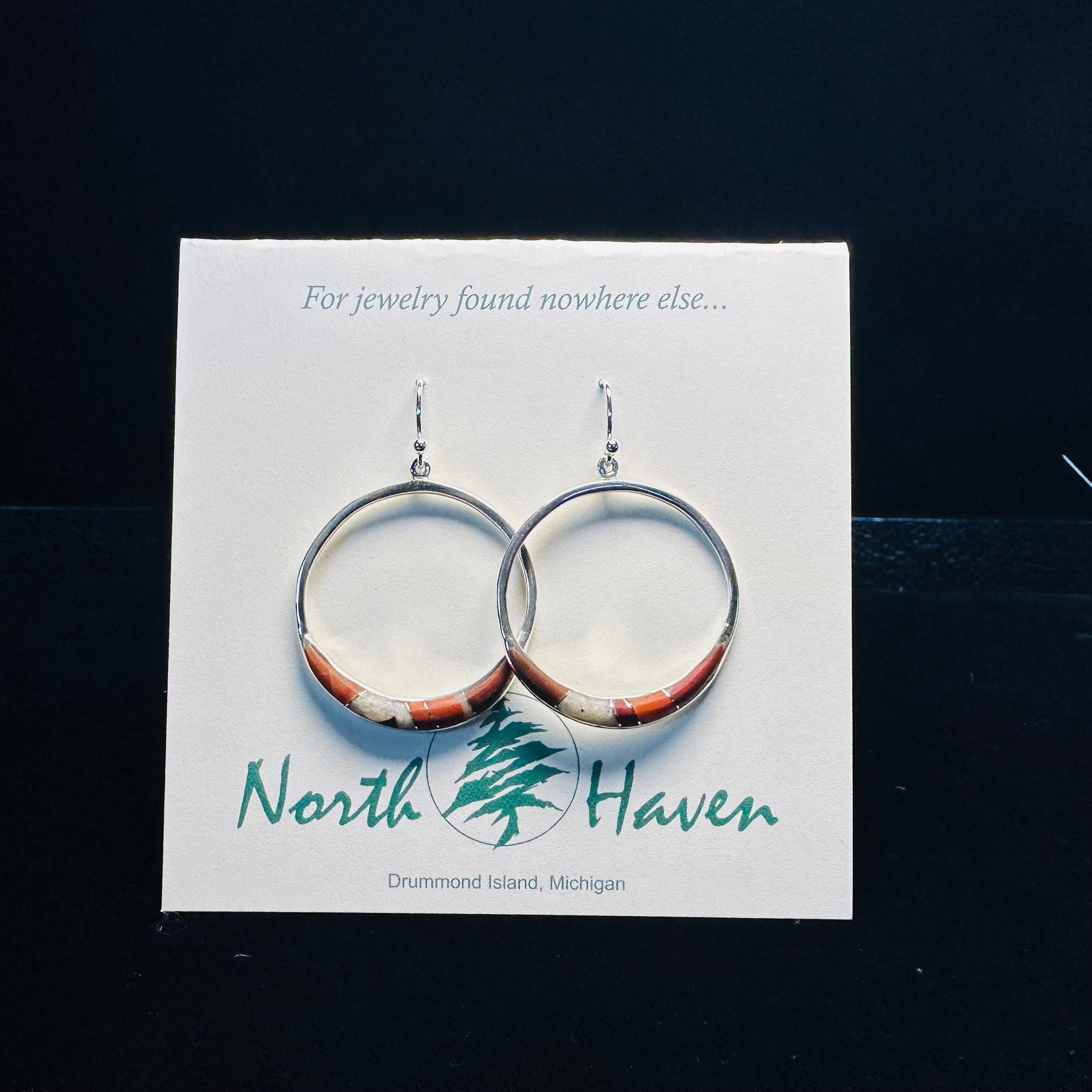 Hoop Inlay Puddingstone Earrings