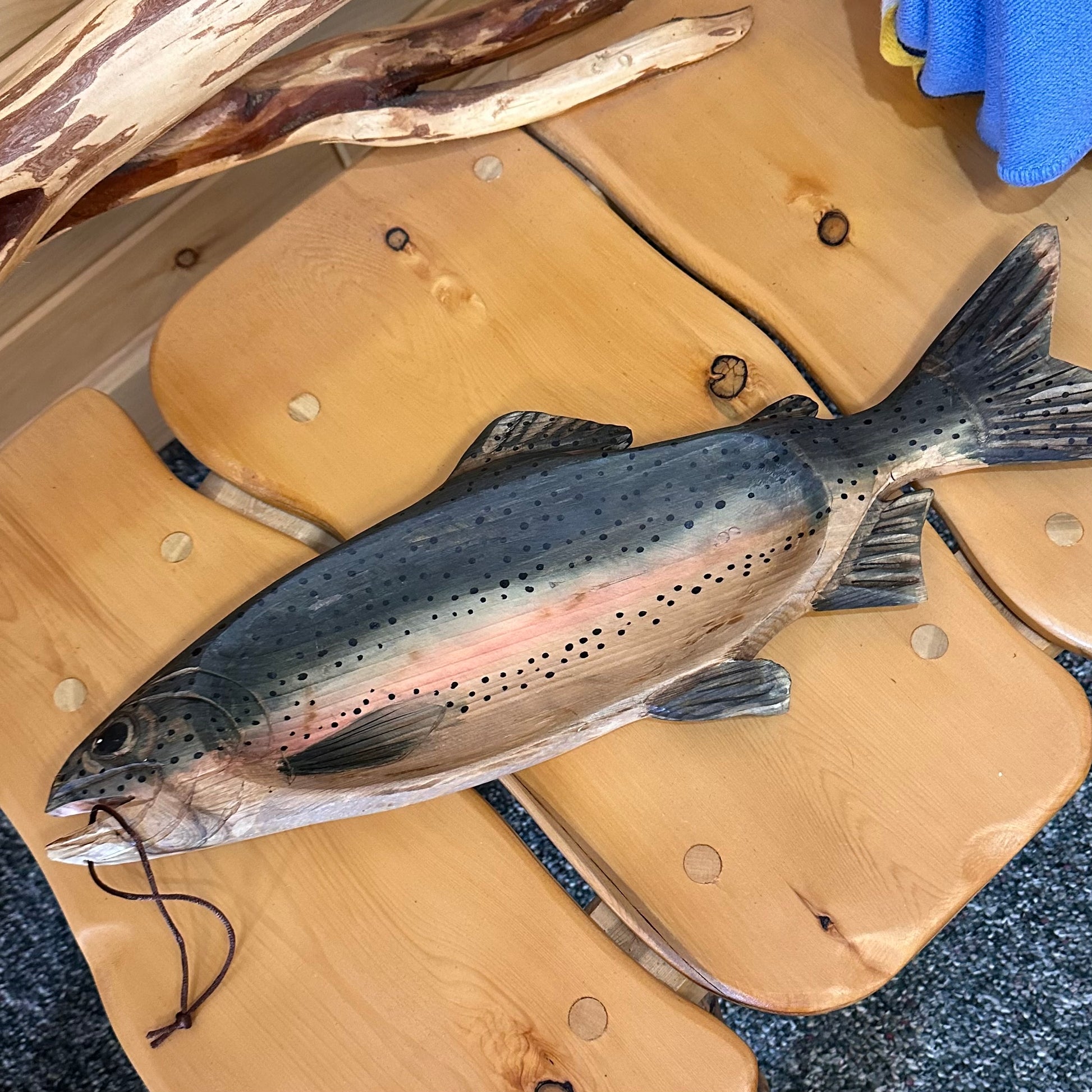 WOOD TROUT TRAY/WALL ART