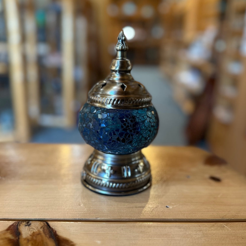 MOSAIC RECHARGEABLE 3 WAY GLASS LANTERN