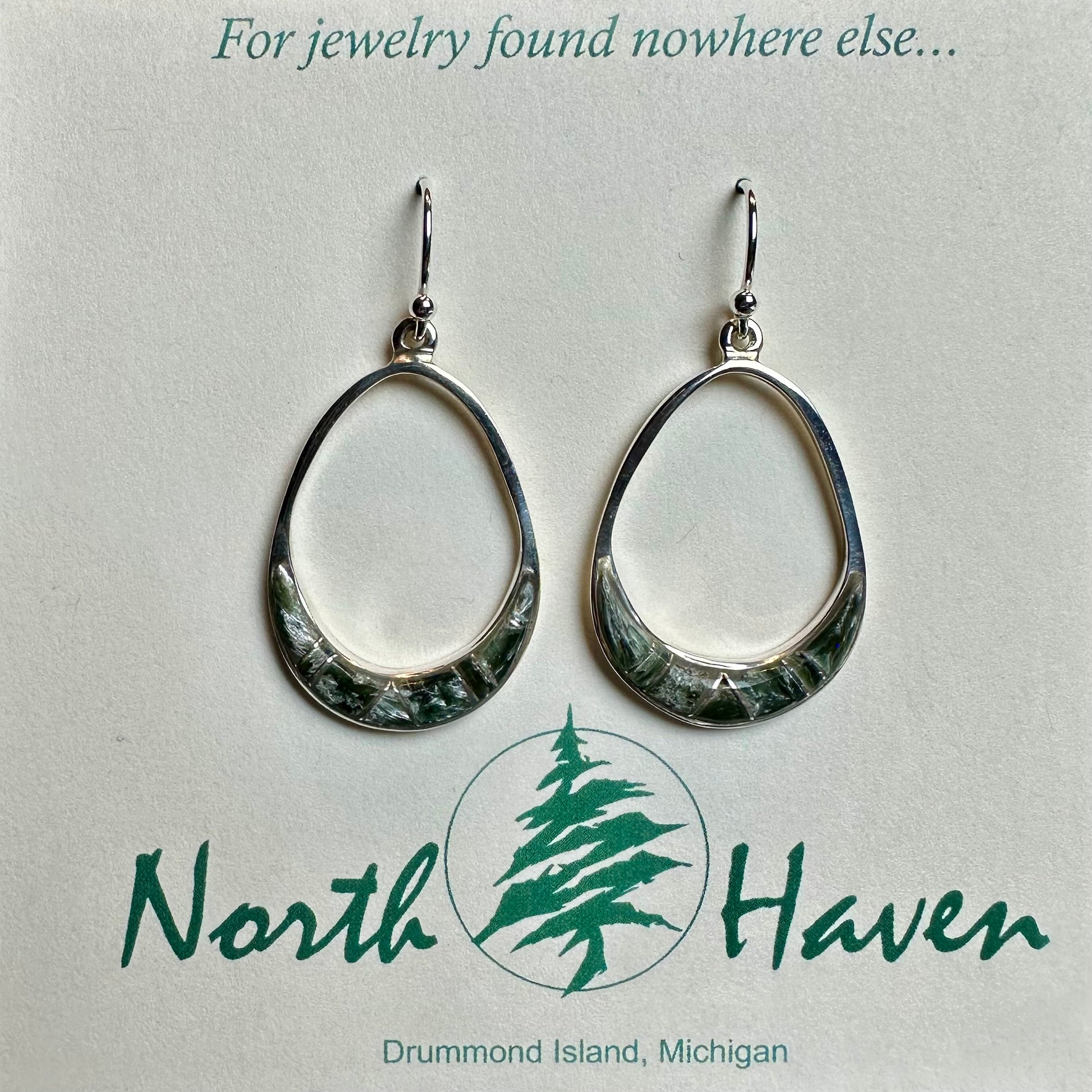 Seraphinite Oval Inlay Wire Earrings