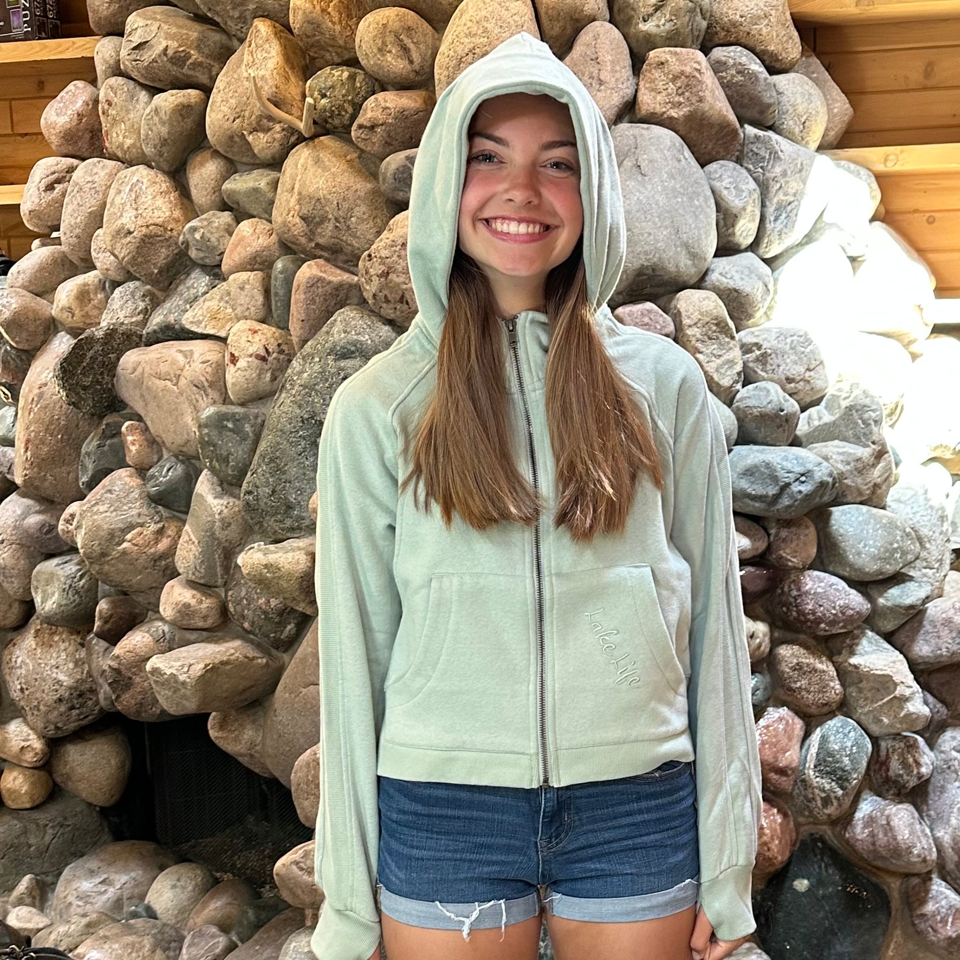 CROP-TOP FULL ZIP SCUBA HOODIE
