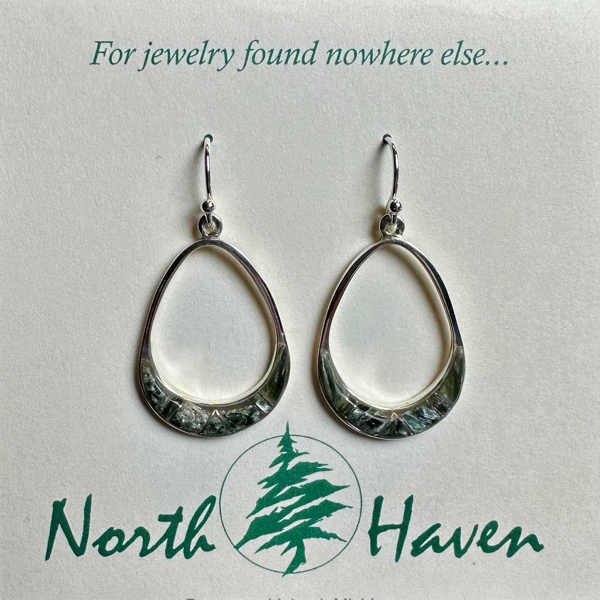 Seraphinite Oval Inlay Wire Earrings