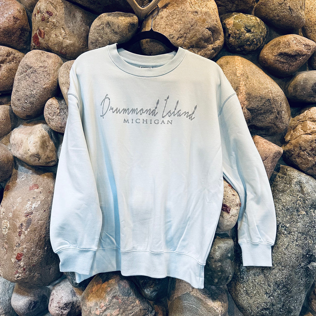 Modal Raised Fleece Crewneck/SHEER BLUE