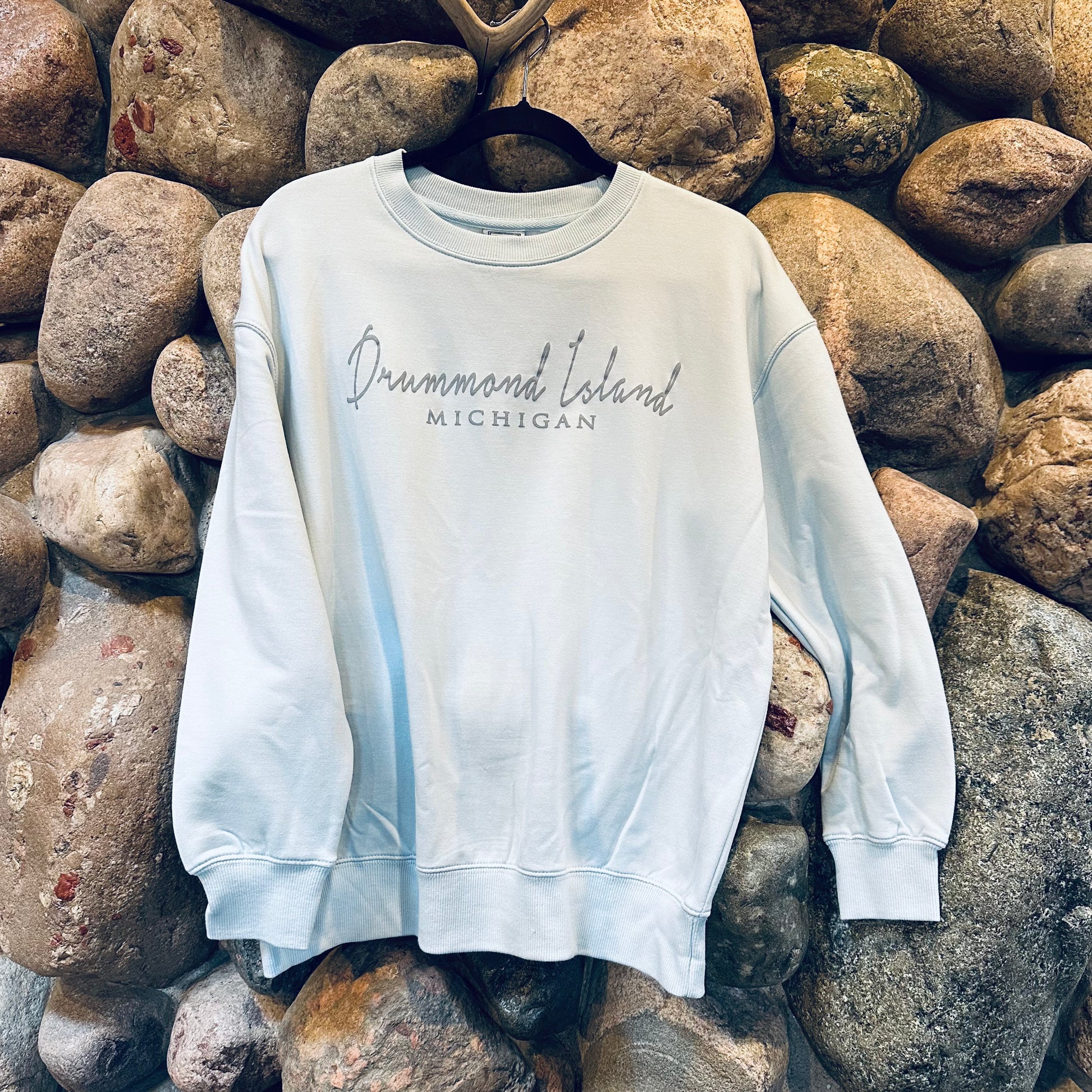 Modal Raised Fleece Crewneck/SHEER BLUE