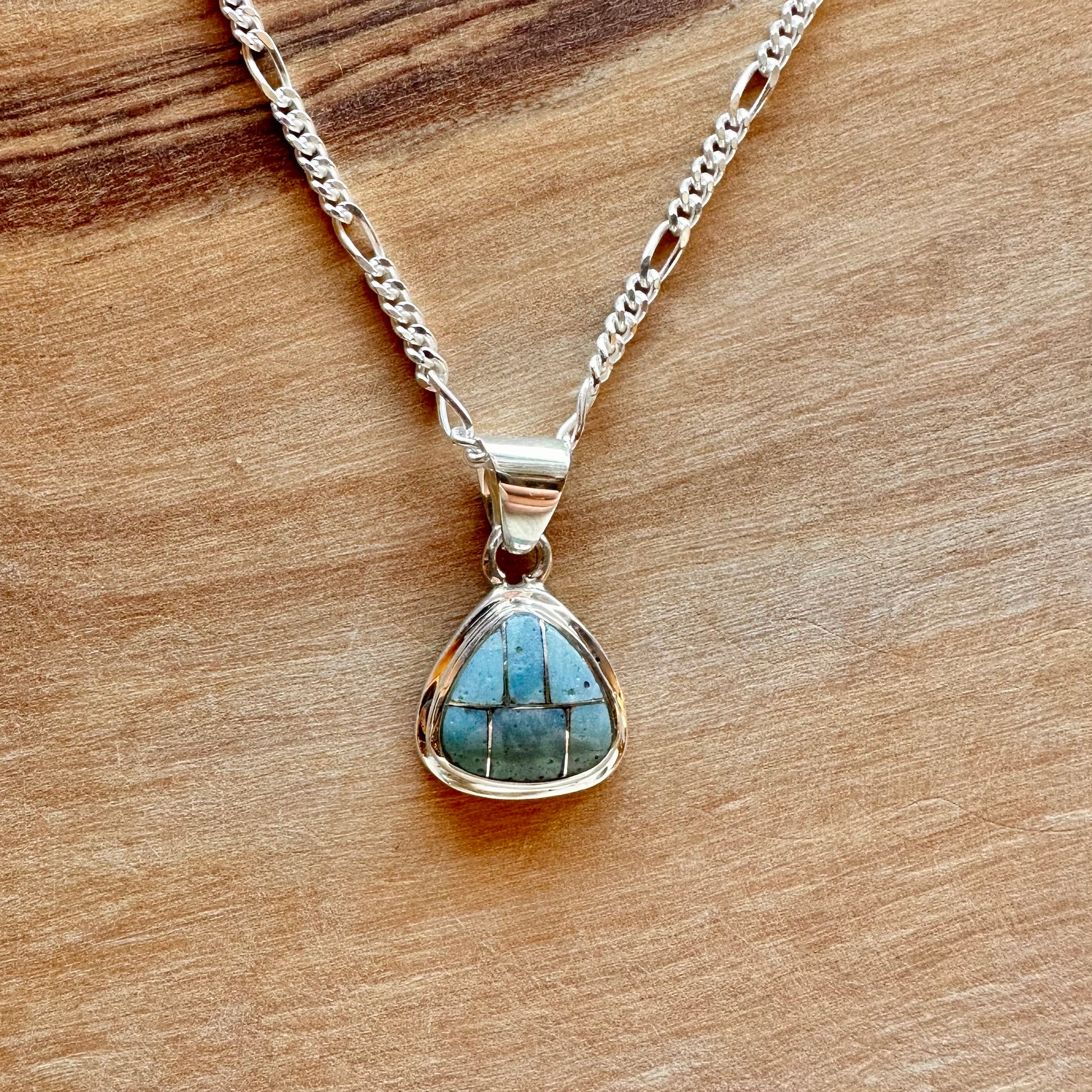 Leland Blue Triangular Inlay Pendant
