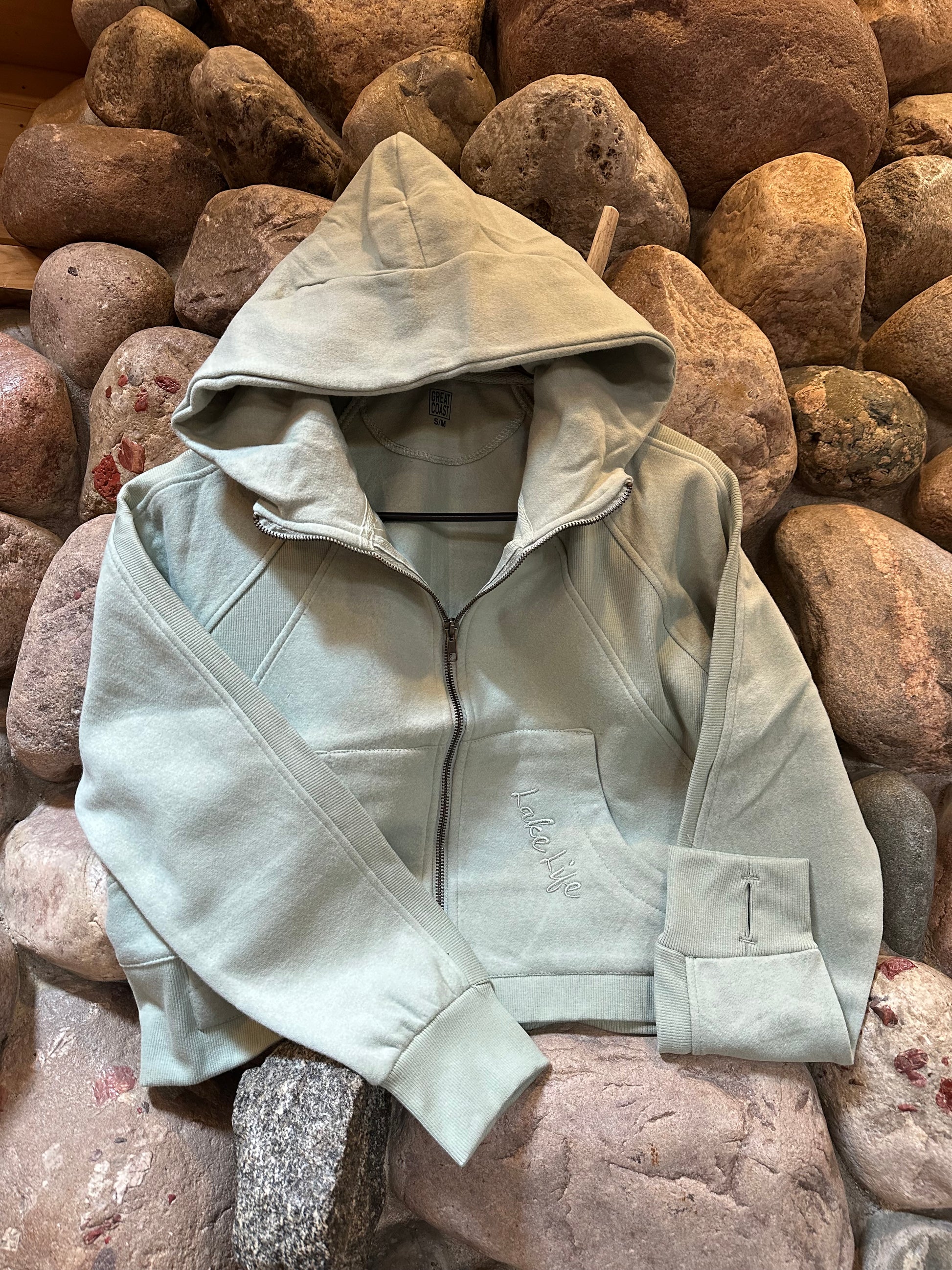 CROP-TOP FULL ZIP SCUBA HOODIE