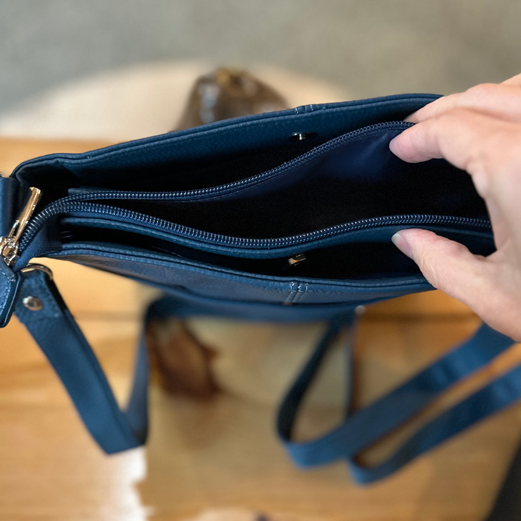 ITALIAN LEATHER LG SHOULDER BAG/CROSS BODY