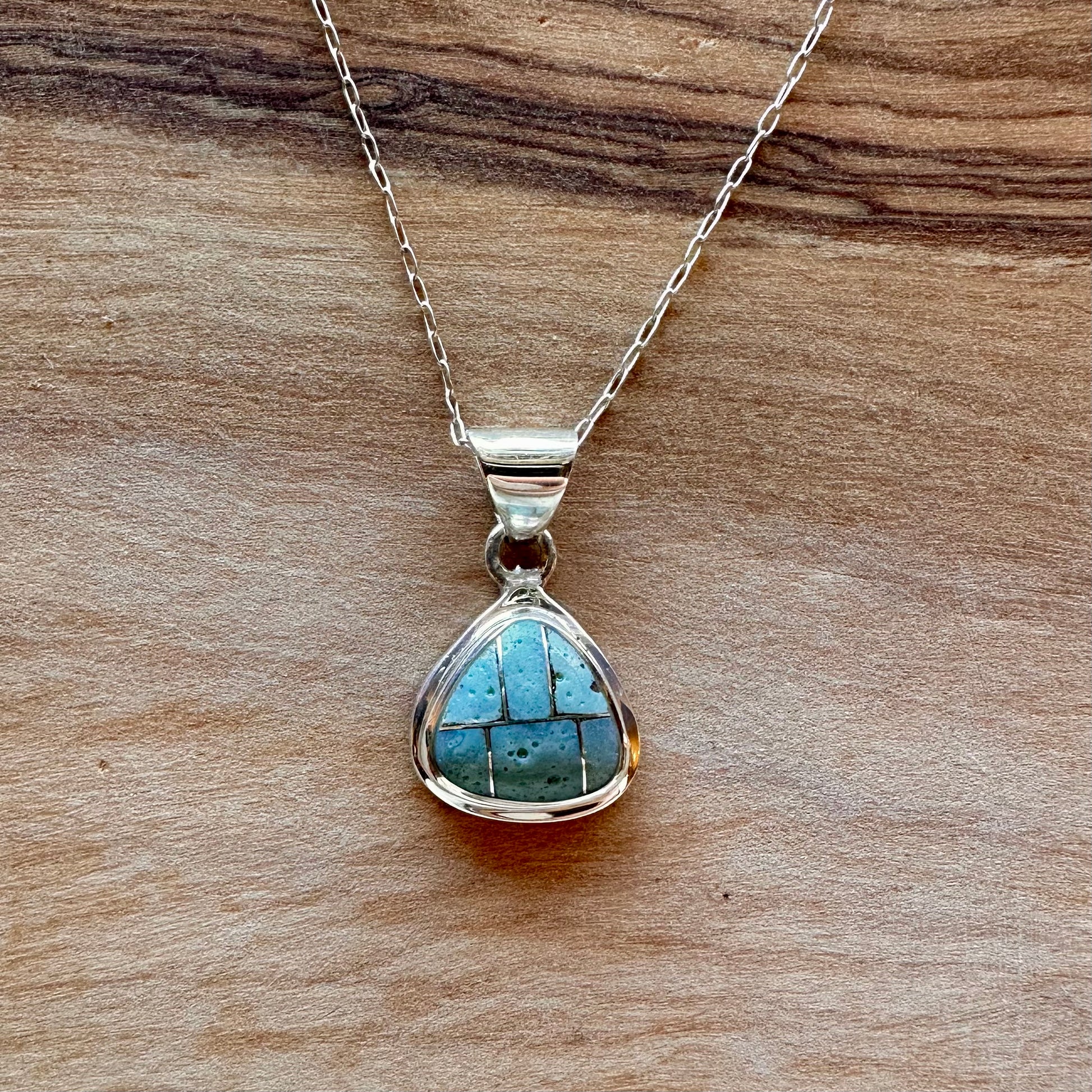 Leland Blue Triangular Inlay Pendant