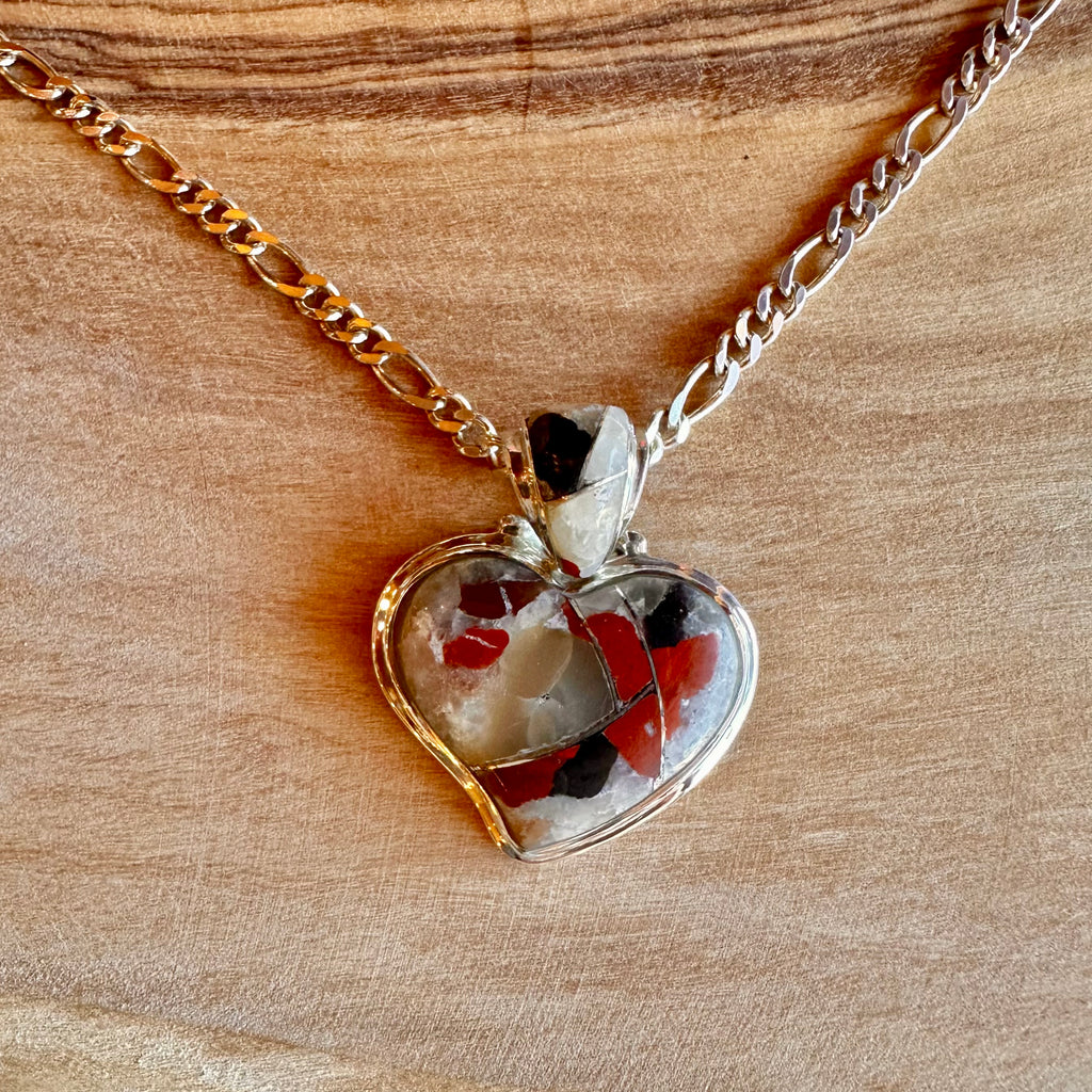 Puddingstone Inlay Solid Heart